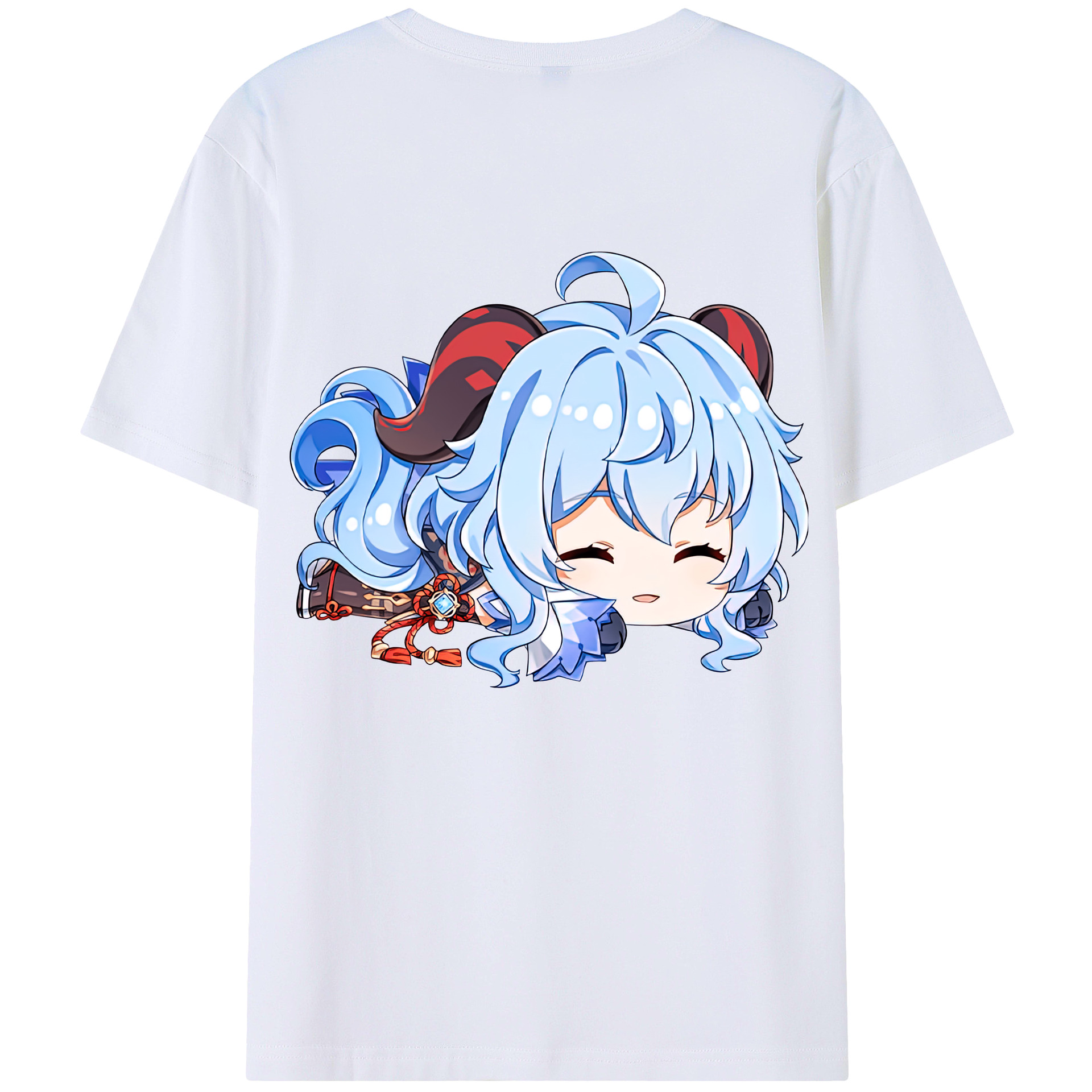 げんし神 甘雨 かんう genshin Ganyu 綿100％半袖Tシャツ（背面プリント）