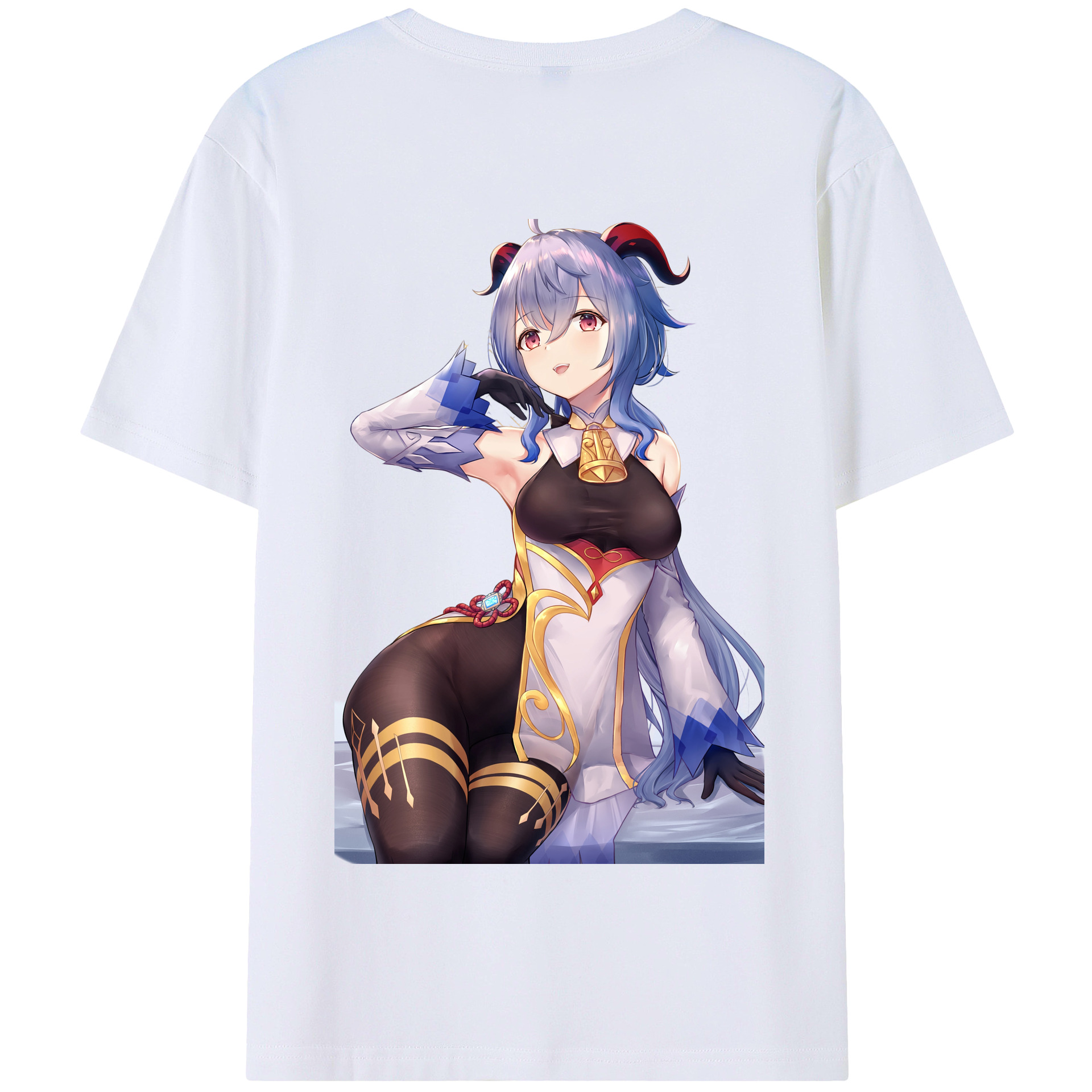 げんし神 甘雨 かんう genshin Ganyu 綿100％半袖Tシャツ（背面プリント）
