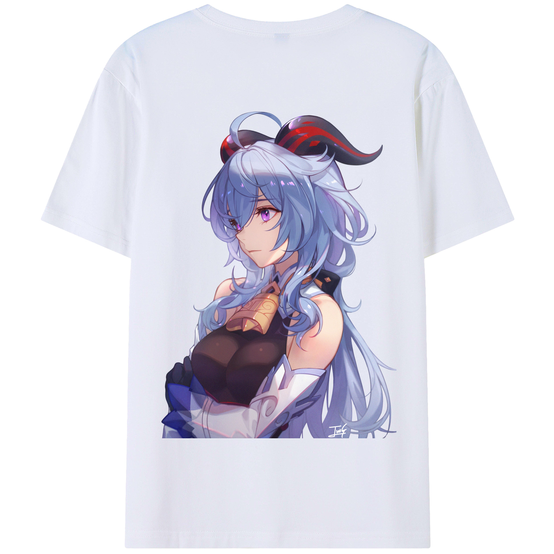 げんし神 甘雨 かんう genshin Ganyu 綿100％半袖Tシャツ（背面プリント）