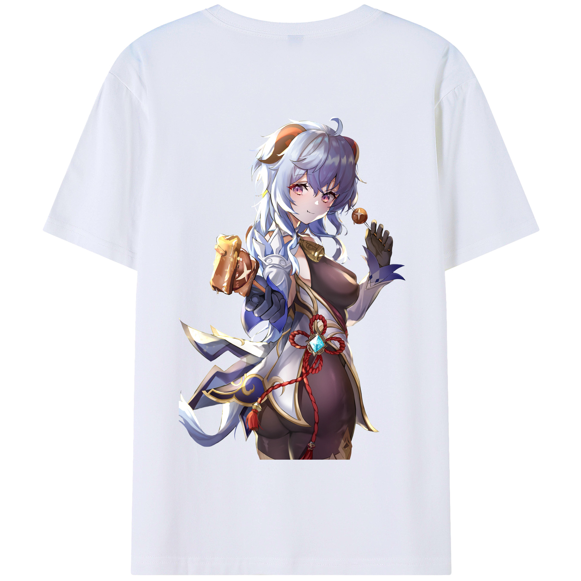 げんし神 甘雨 かんう genshin Ganyu 綿100％半袖Tシャツ（背面プリント）