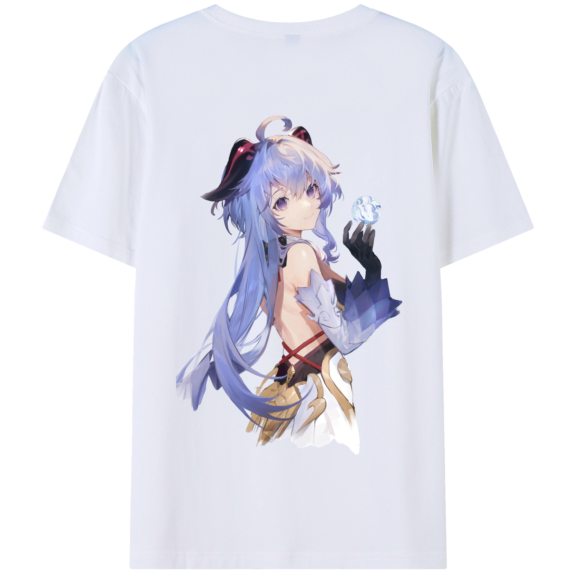げんし神 甘雨 かんう genshin Ganyu 綿100％半袖Tシャツ（背面プリント）