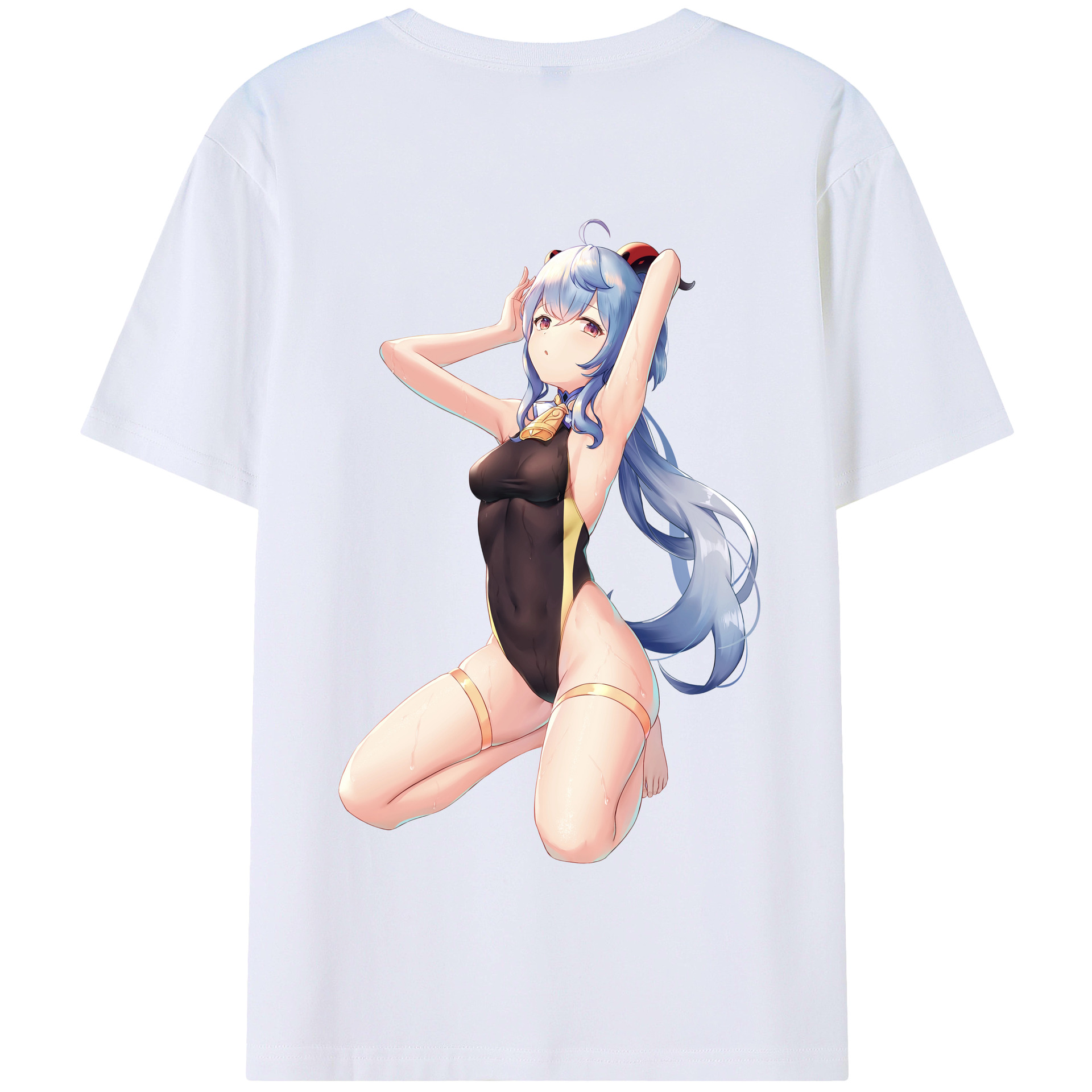 げんし神 甘雨 かんう genshin Ganyu 綿100％半袖Tシャツ（背面プリント）