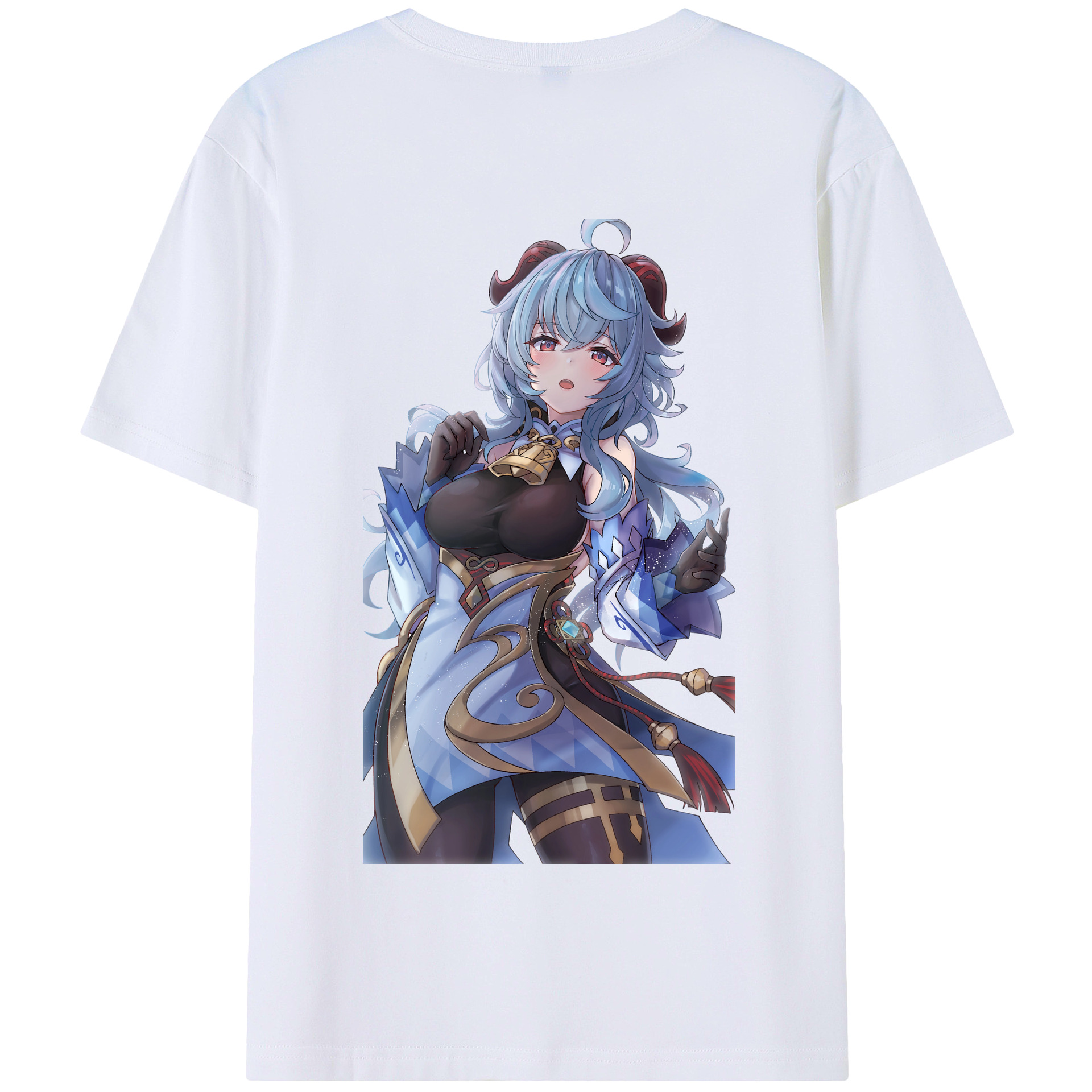げんし神 甘雨 かんう genshin Ganyu 綿100％半袖Tシャツ（背面プリント）