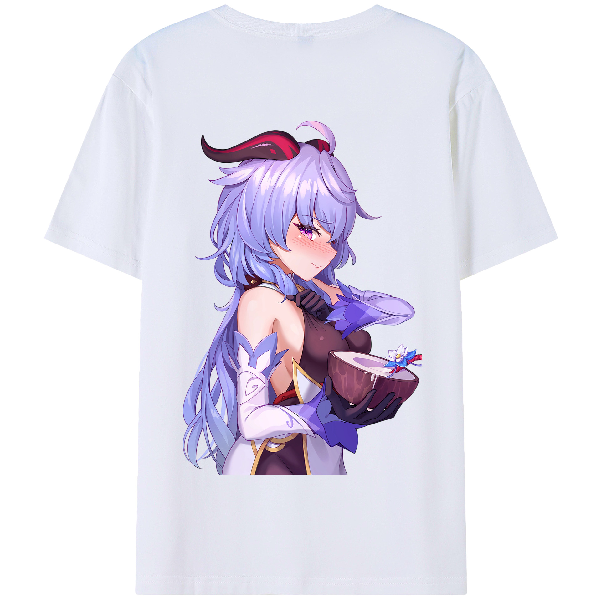 げんし神 甘雨 かんう genshin Ganyu 綿100％半袖Tシャツ（背面プリント）