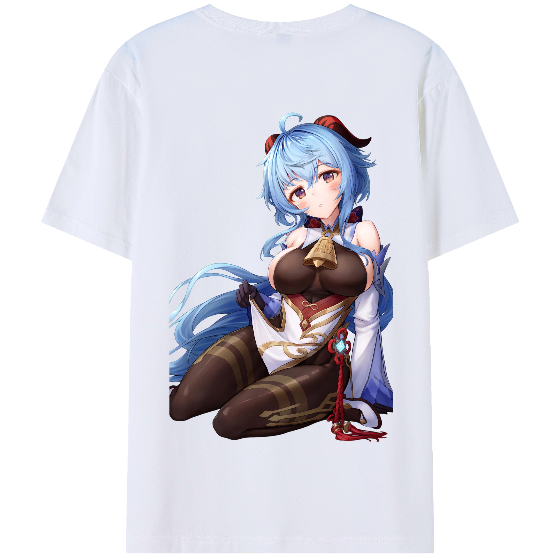 げんし神 甘雨 かんう genshin Ganyu 綿100％半袖Tシャツ（背面プリント）