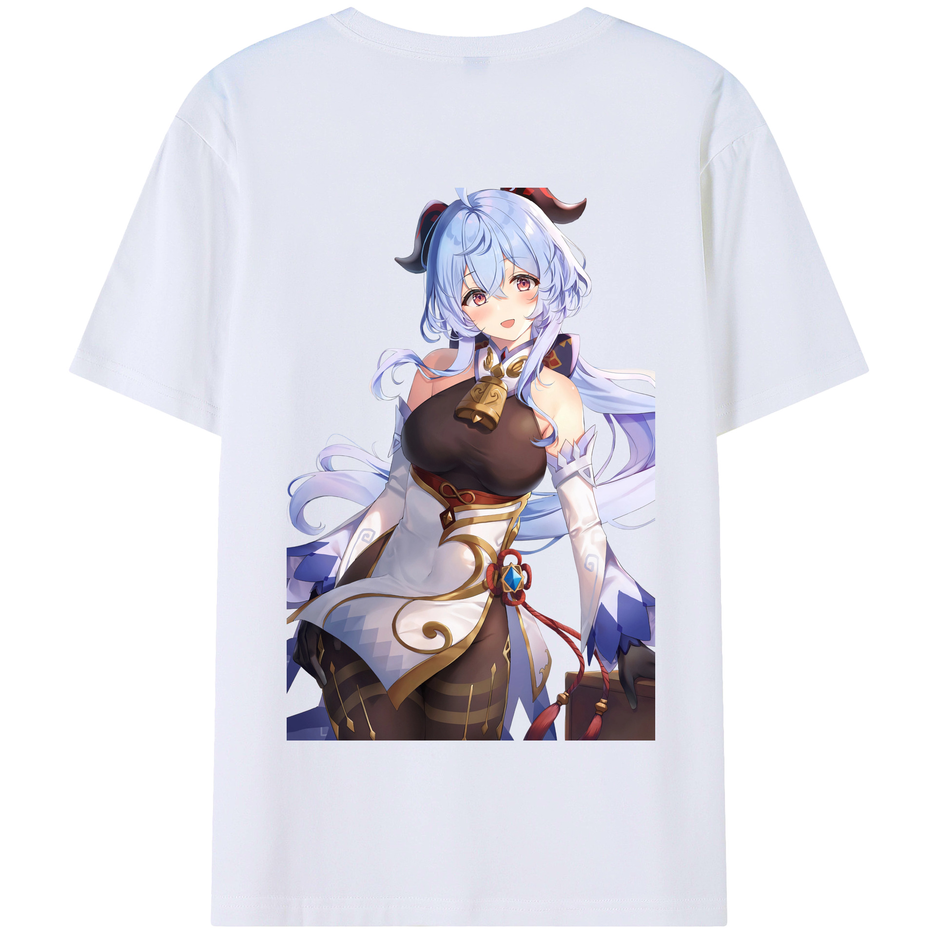 げんし神 甘雨 かんう genshin Ganyu 綿100％半袖Tシャツ（背面プリント）