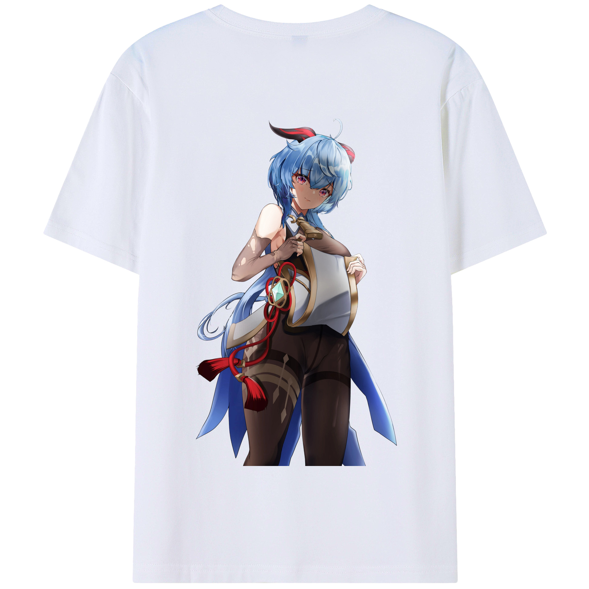 げんし神 甘雨 かんう genshin Ganyu 綿100％半袖Tシャツ（背面プリント）