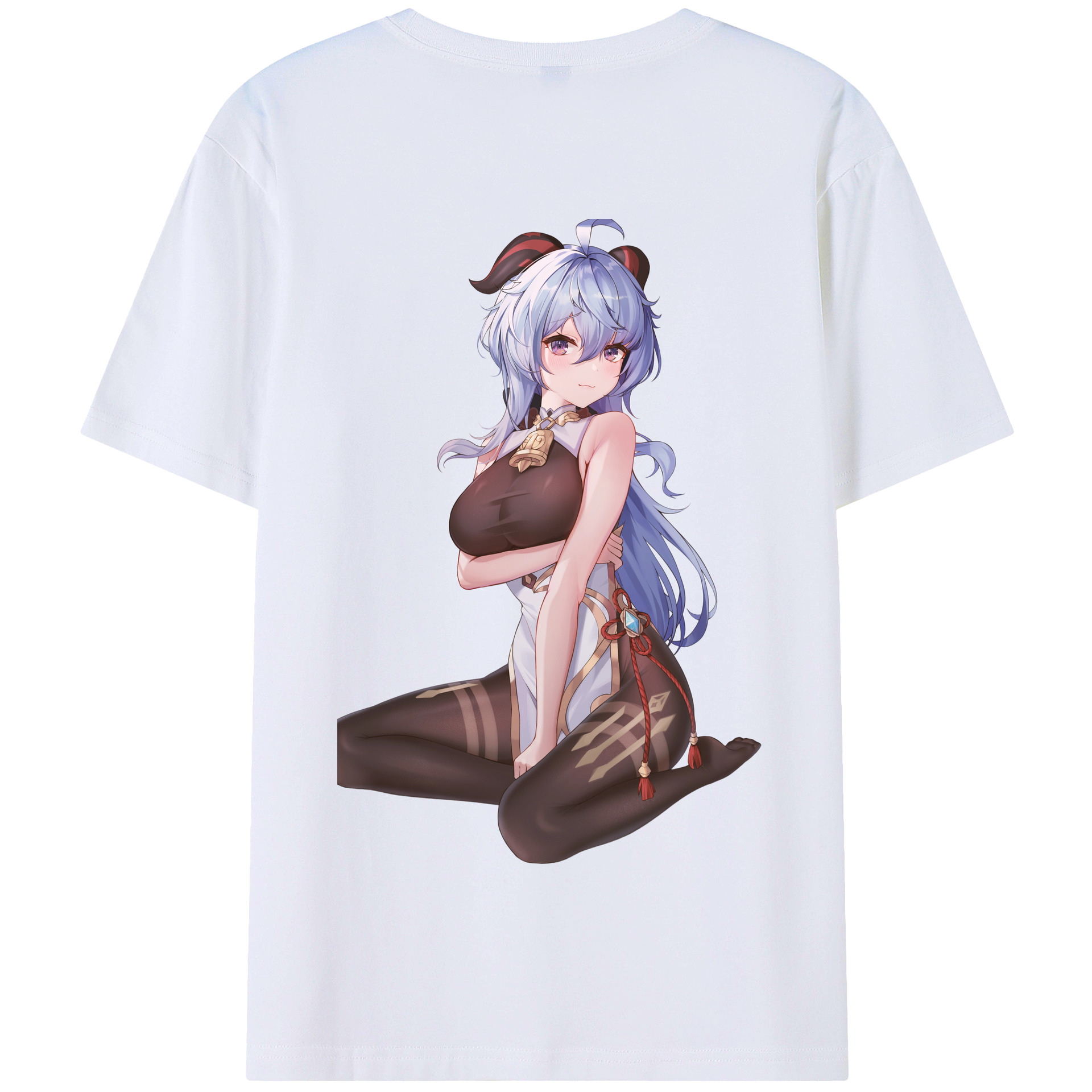 げんし神 甘雨 かんう genshin Ganyu 綿100％半袖Tシャツ（背面プリント）