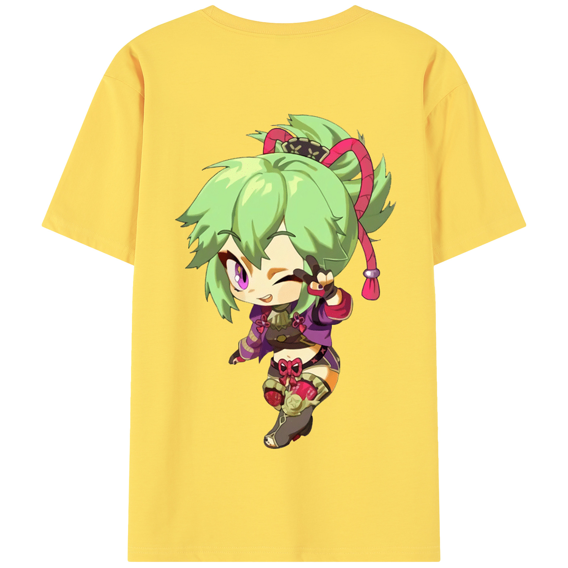 げんし神  久岐忍 くき しのぶ genshin Kuki Shinobu 綿100％半袖Tシャツ（背面プリント）