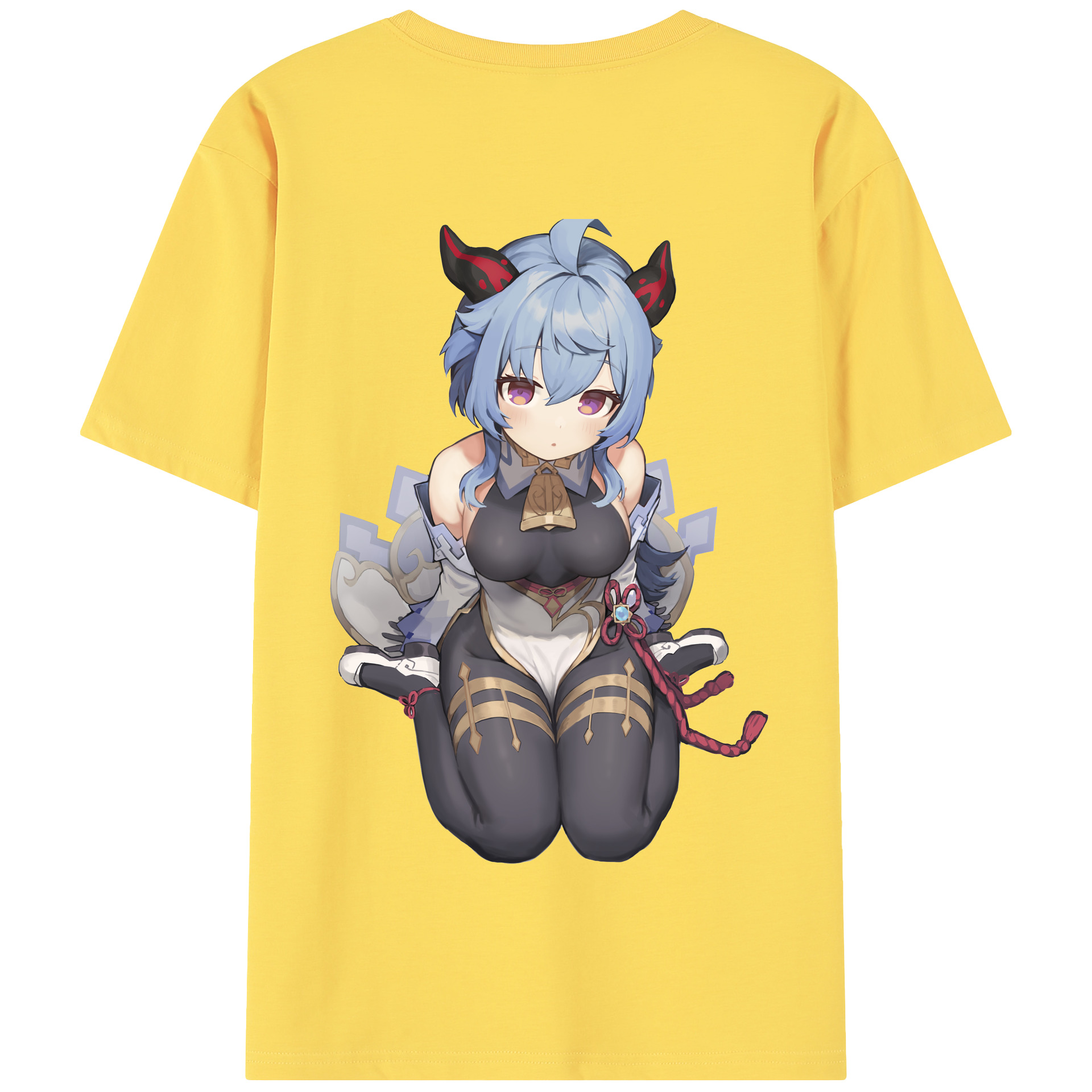 げんし神 甘雨 かんう genshin Ganyu 綿100％半袖Tシャツ（背面プリント）