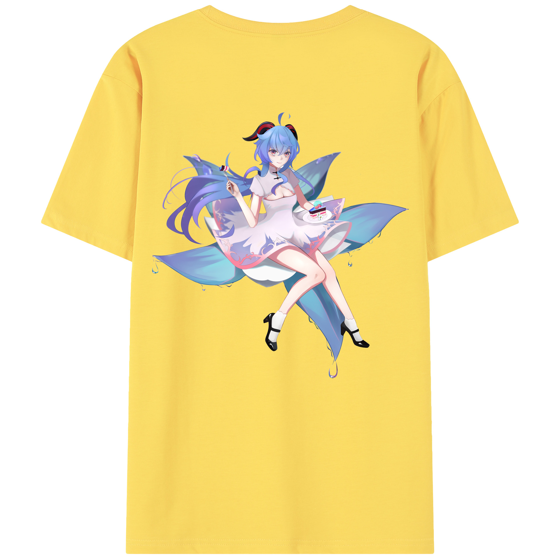 げんし神 甘雨 かんう genshin Ganyu 綿100％半袖Tシャツ（背面プリント）