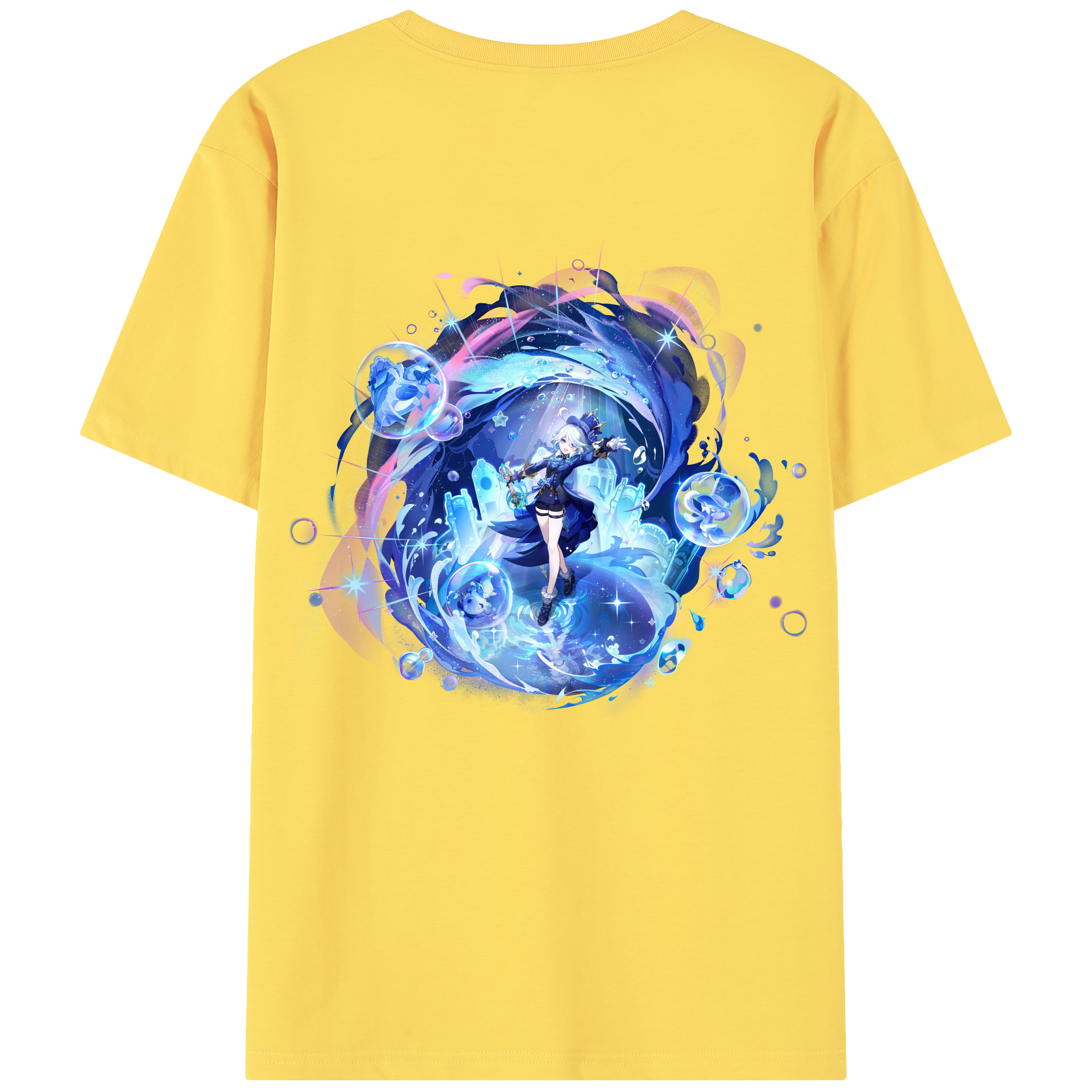 げんし神 フリーナ genshin Furina 綿100％半袖Tシャツ（背面プリント）