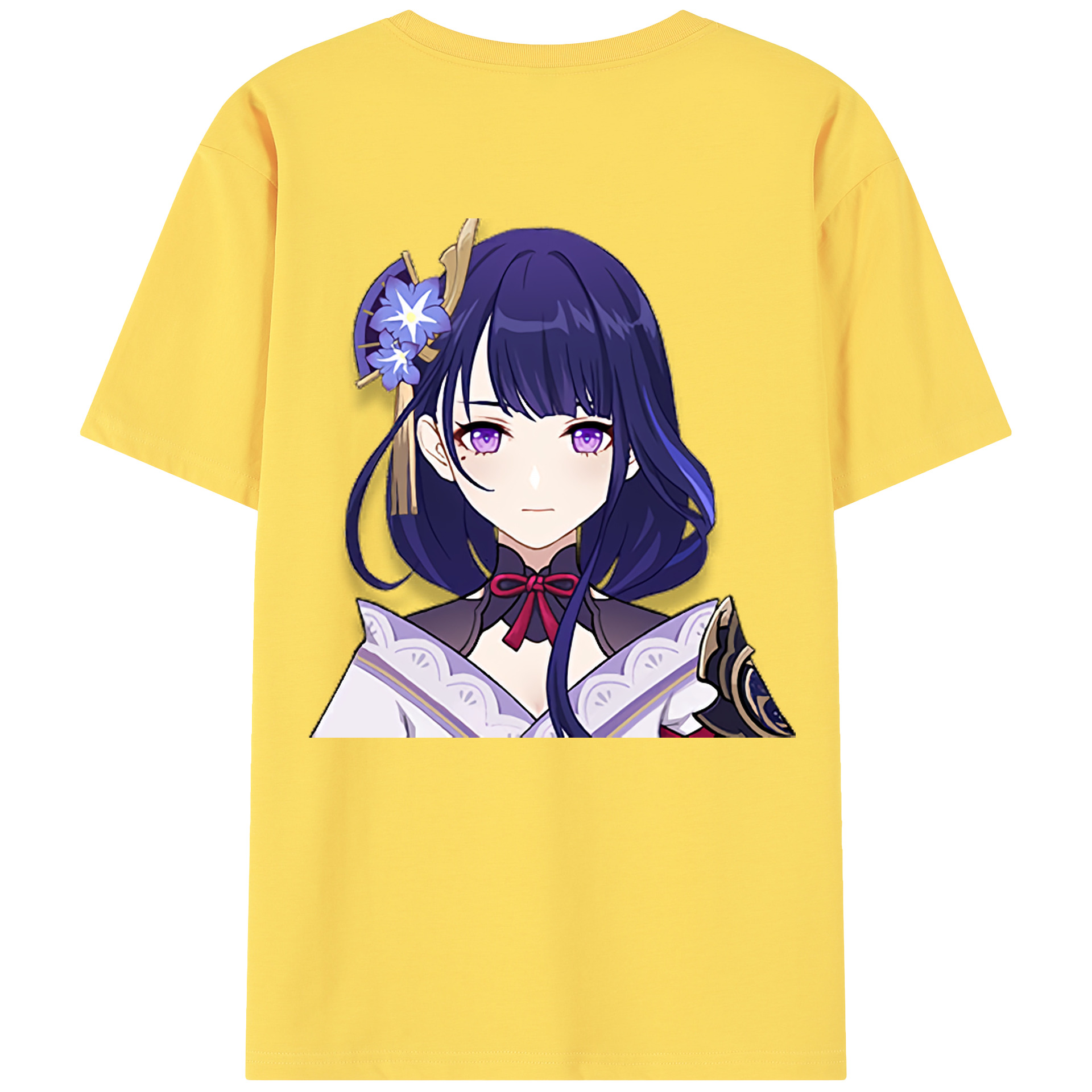 げんし神 雷電将軍 らいでんしょうぐん genshin Raiden Shogun 綿100％半袖Tシャツ（背面プリント）