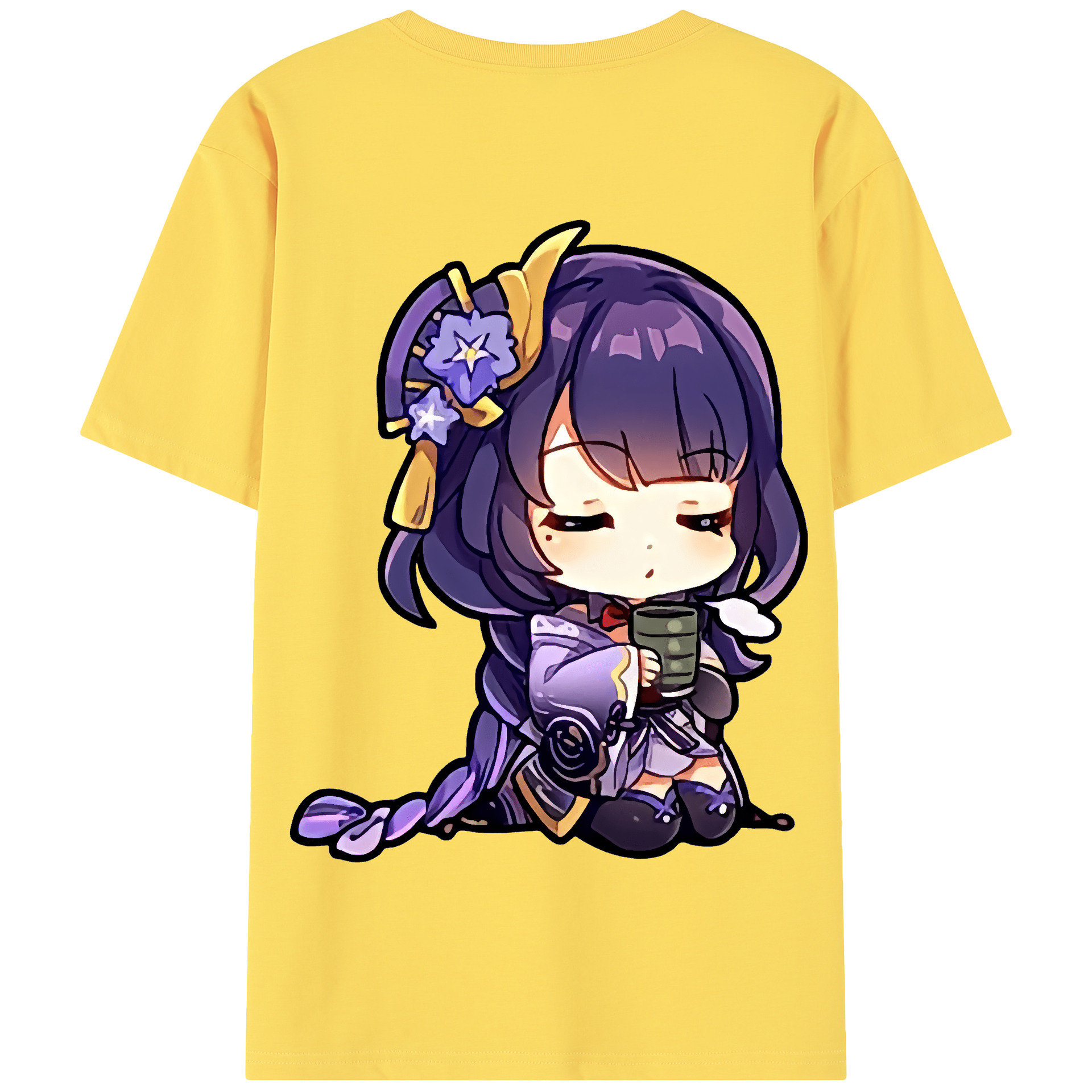 げんし神 雷電将軍 らいでんしょうぐん genshin Raiden Shogun 綿100％半袖Tシャツ（背面プリント）