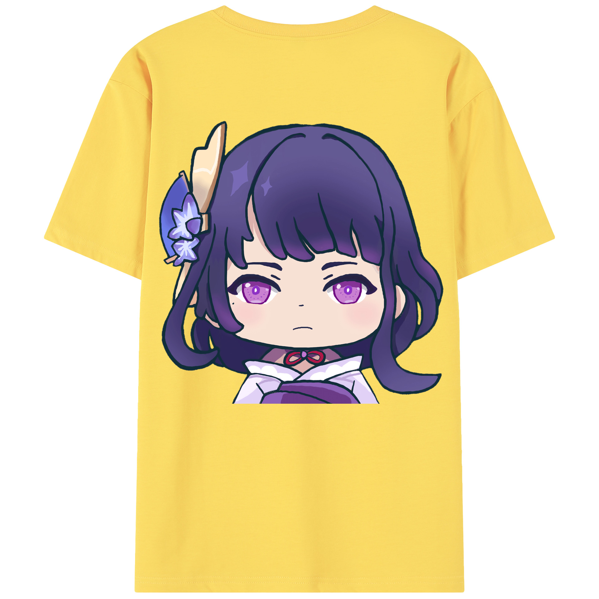 げんし神 雷電将軍 らいでんしょうぐん genshin Raiden Shogun 綿100％半袖Tシャツ（背面プリント）