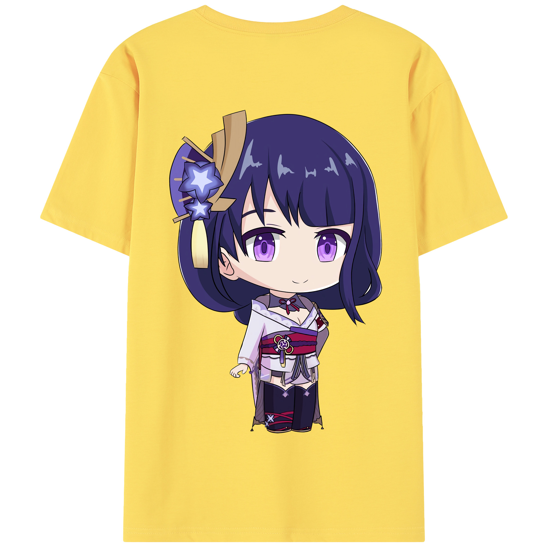 げんし神 雷電将軍 らいでんしょうぐん genshin Raiden Shogun 綿100％半袖Tシャツ（背面プリント）