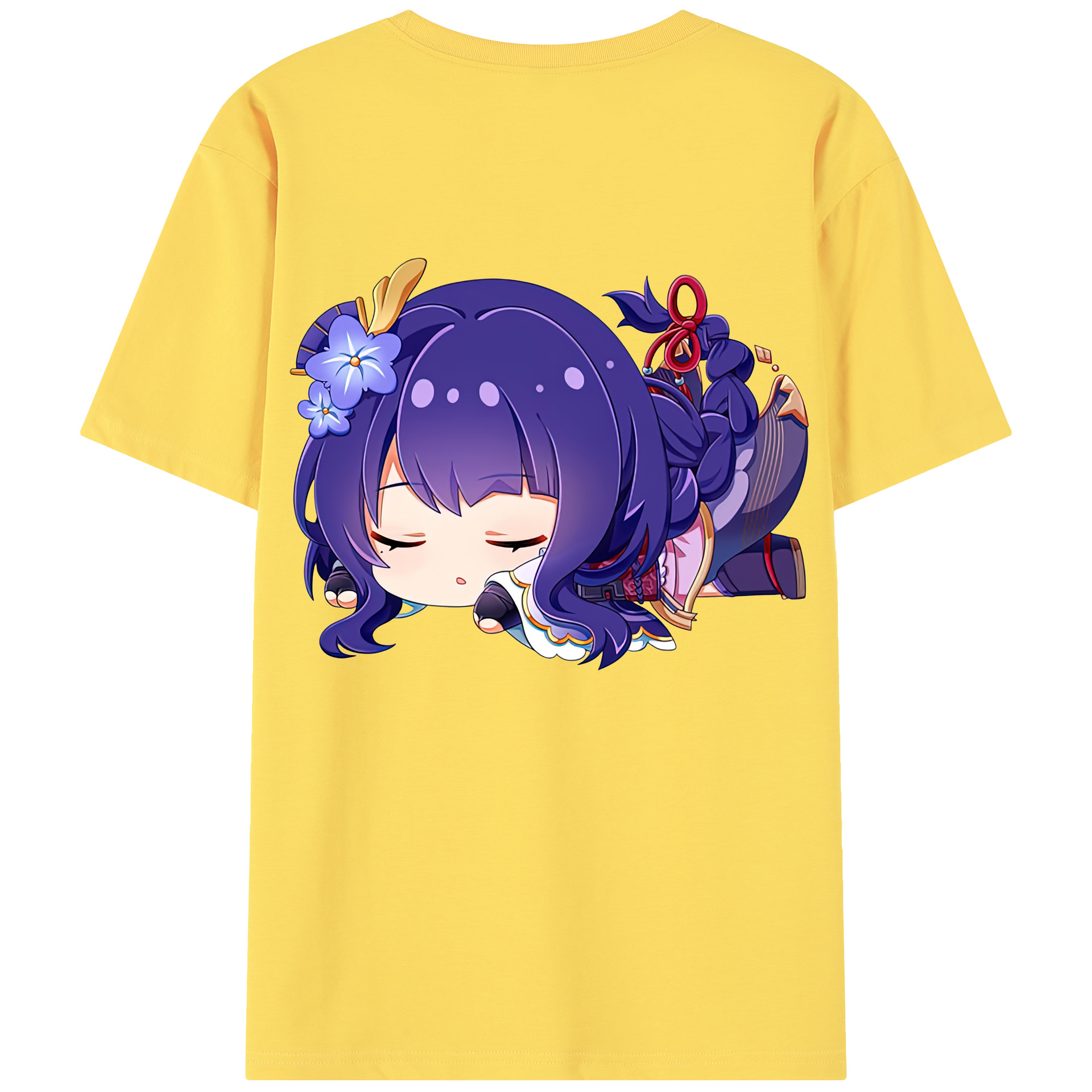 げんし神 雷電将軍 らいでんしょうぐん genshin Raiden Shogun 綿100％半袖Tシャツ（背面プリント）