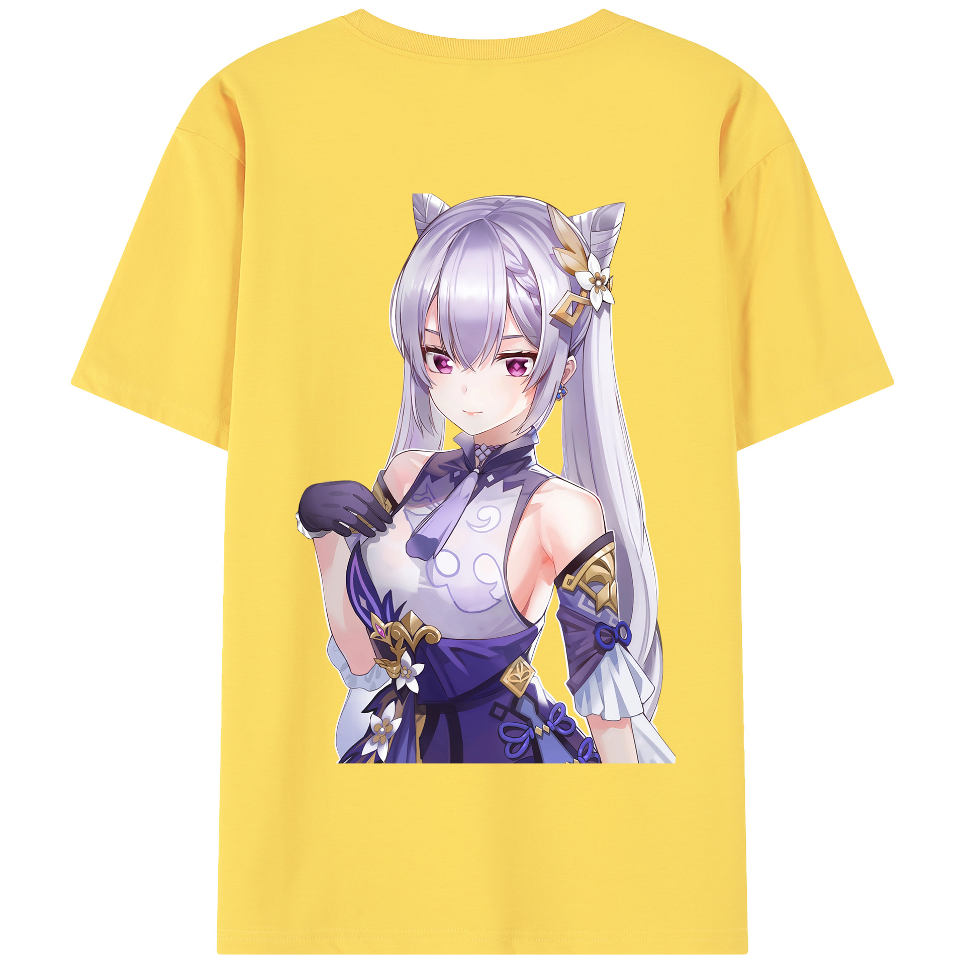 げんし神 刻晴 こくせい genshin Kokusei 綿100％半袖Tシャツ（背面プリント）