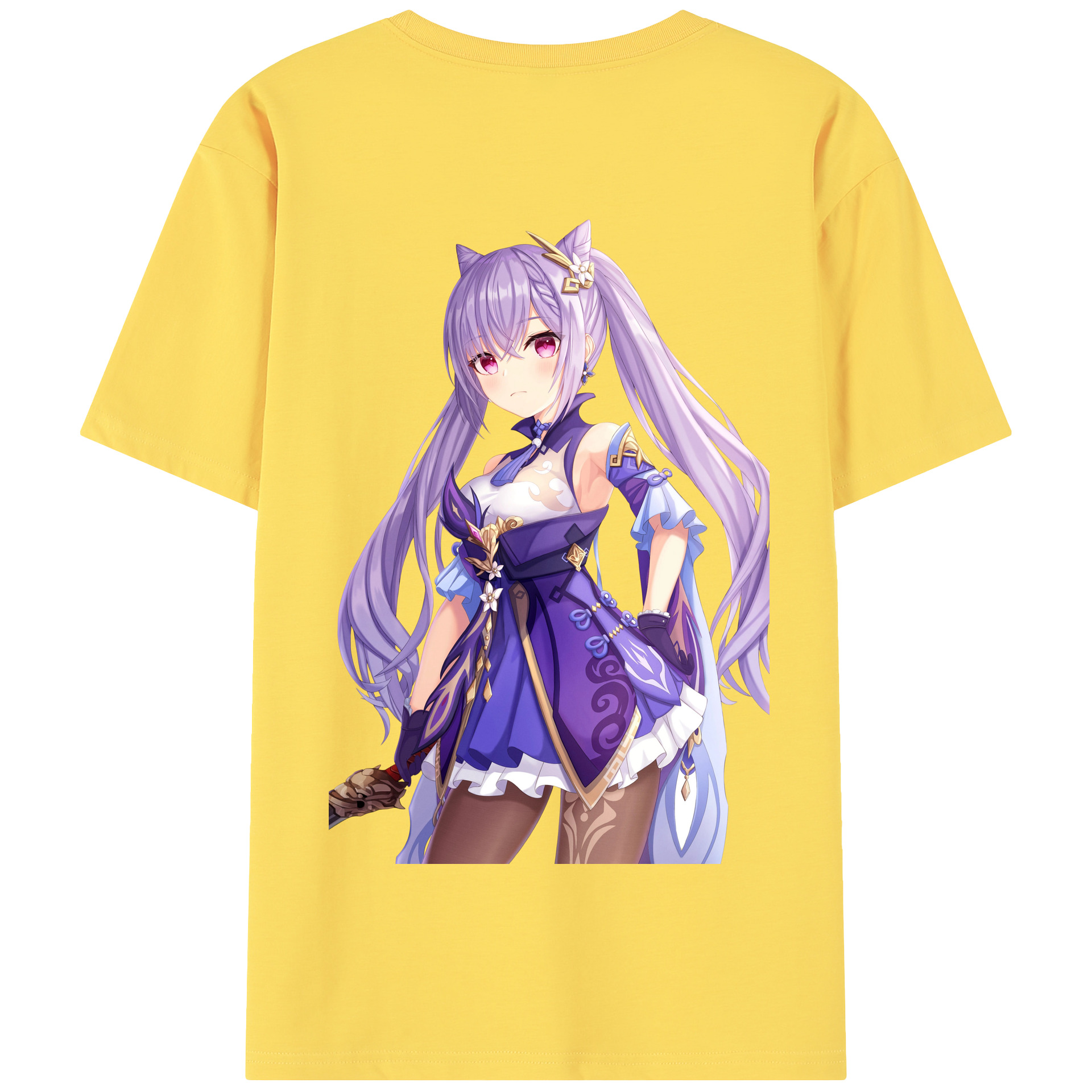 げんし神 刻晴 こくせい genshin Kokusei 綿100％半袖Tシャツ（背面プリント）