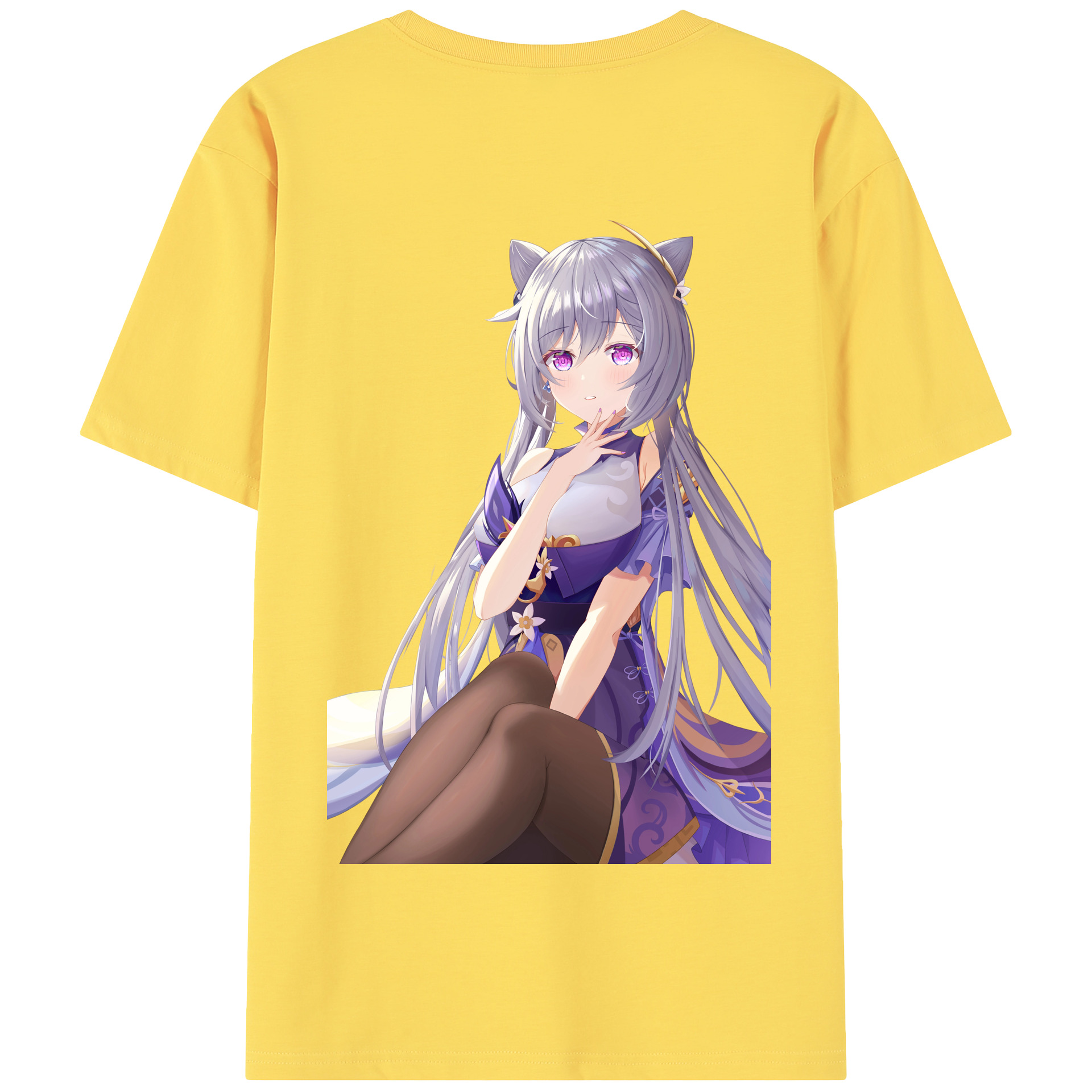 げんし神 刻晴 こくせい genshin Kokusei 綿100％半袖Tシャツ（背面プリント）