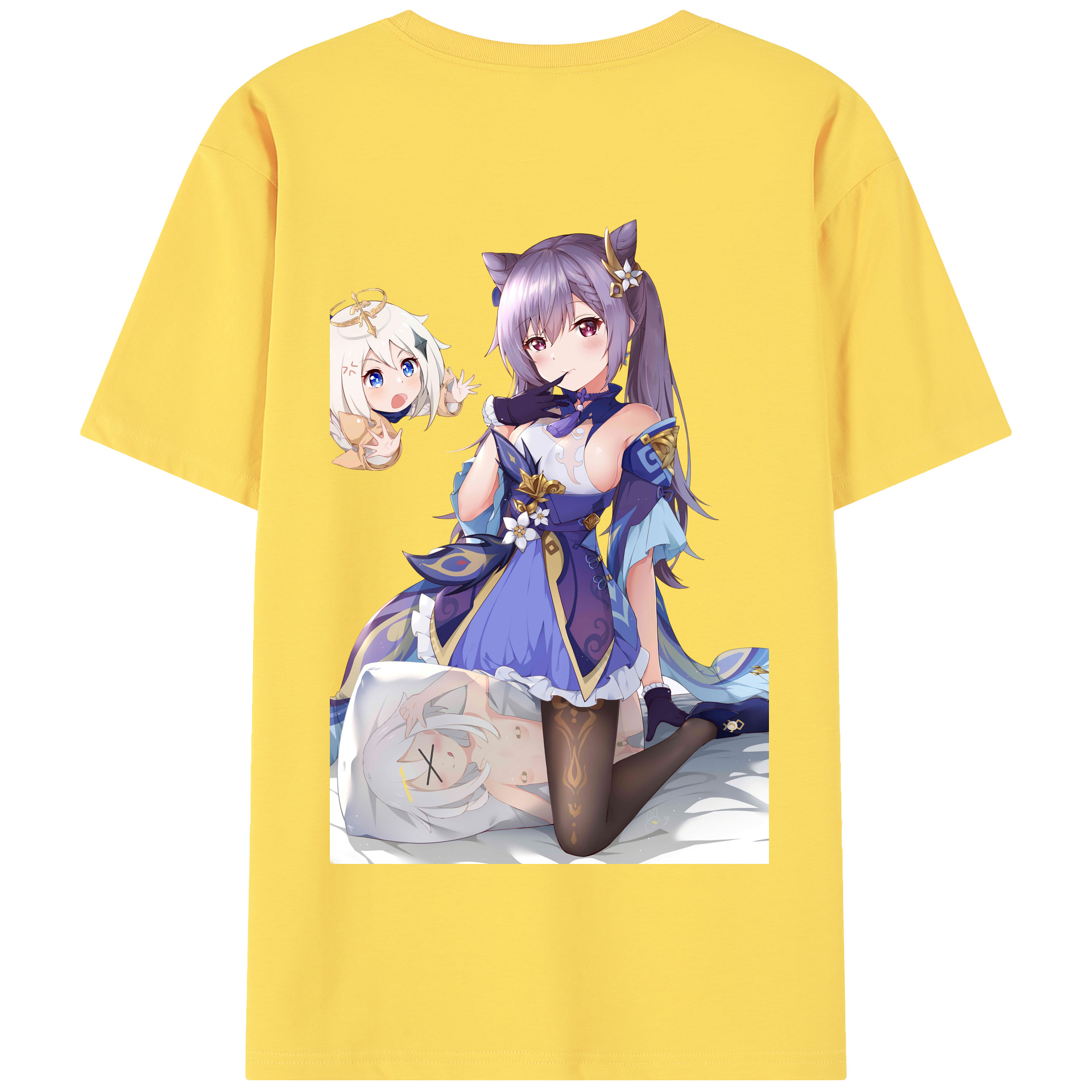 げんし神 刻晴 こくせい genshin Kokusei 綿100％半袖Tシャツ（背面プリント）