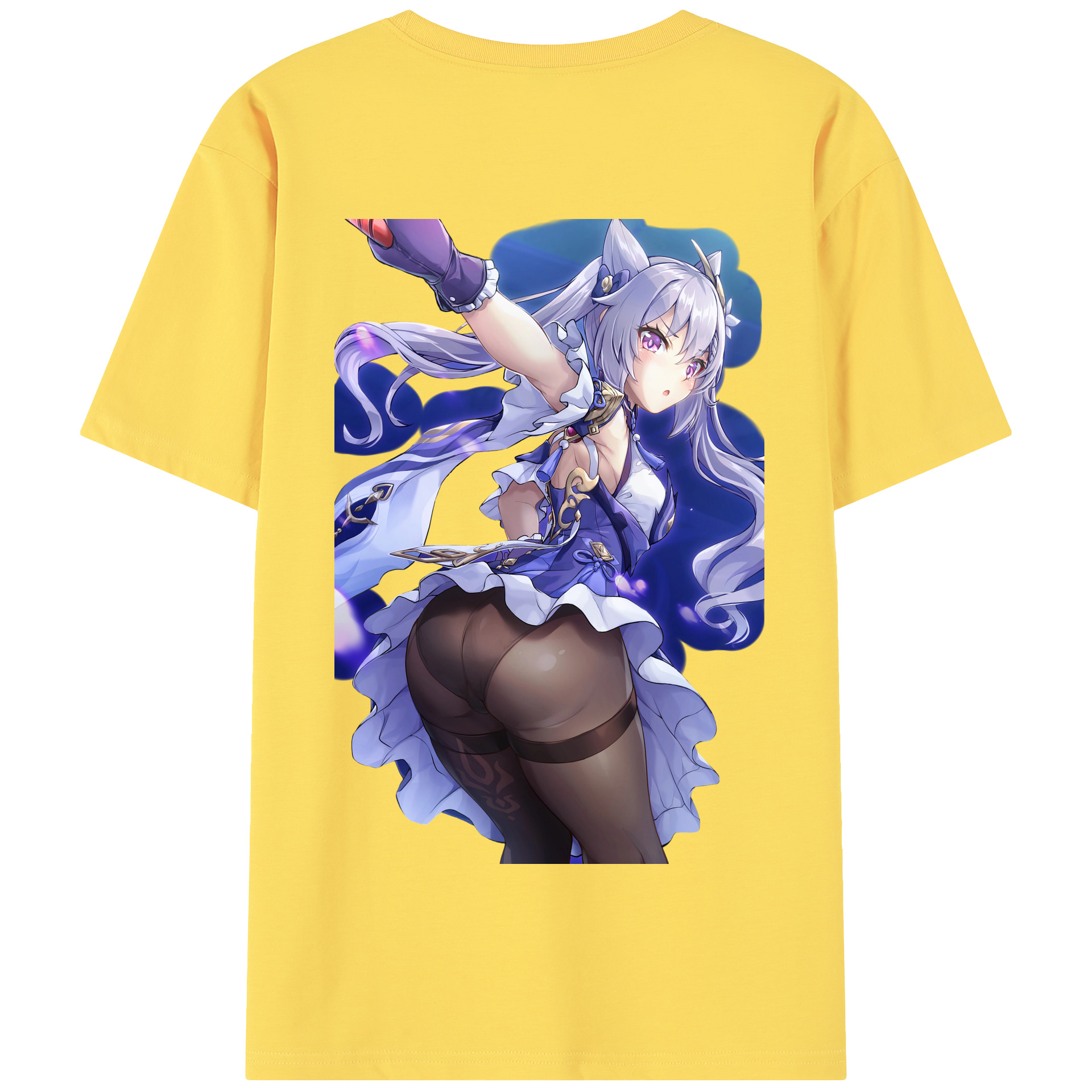 げんし神 刻晴 こくせい genshin Kokusei 綿100％半袖Tシャツ（背面プリント）
