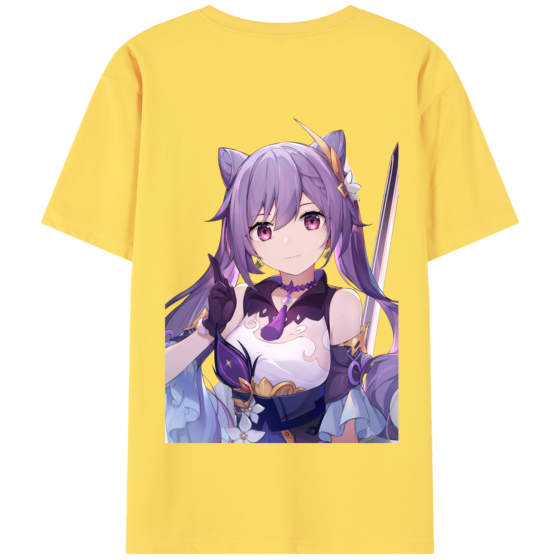 げんし神 刻晴 こくせい genshin Kokusei 綿100％半袖Tシャツ（背面プリント）