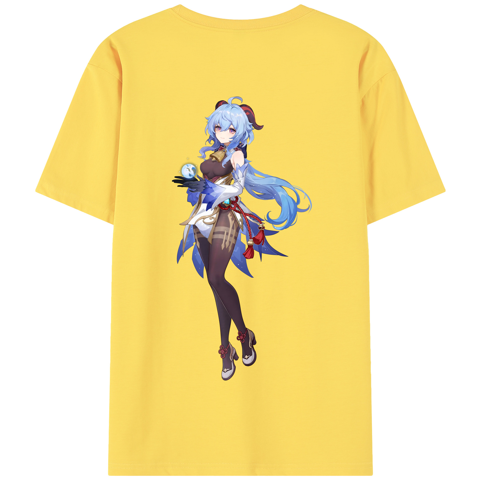 げんし神 甘雨 かんう genshin Ganyu 綿100％半袖Tシャツ（背面プリント）