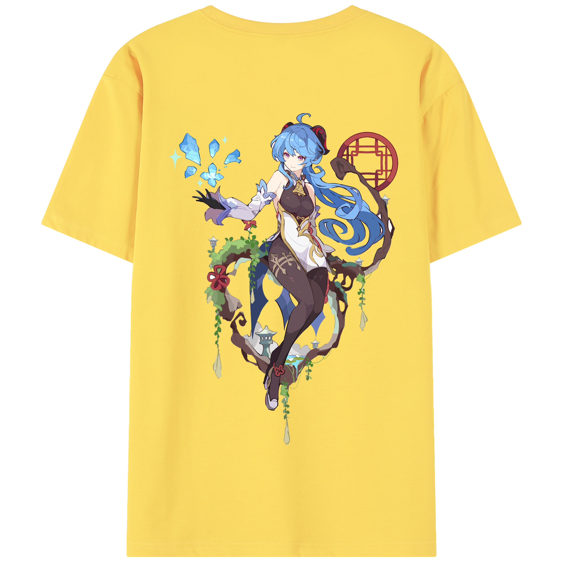 げんし神 甘雨 かんう genshin Ganyu 綿100％半袖Tシャツ（背面プリント）