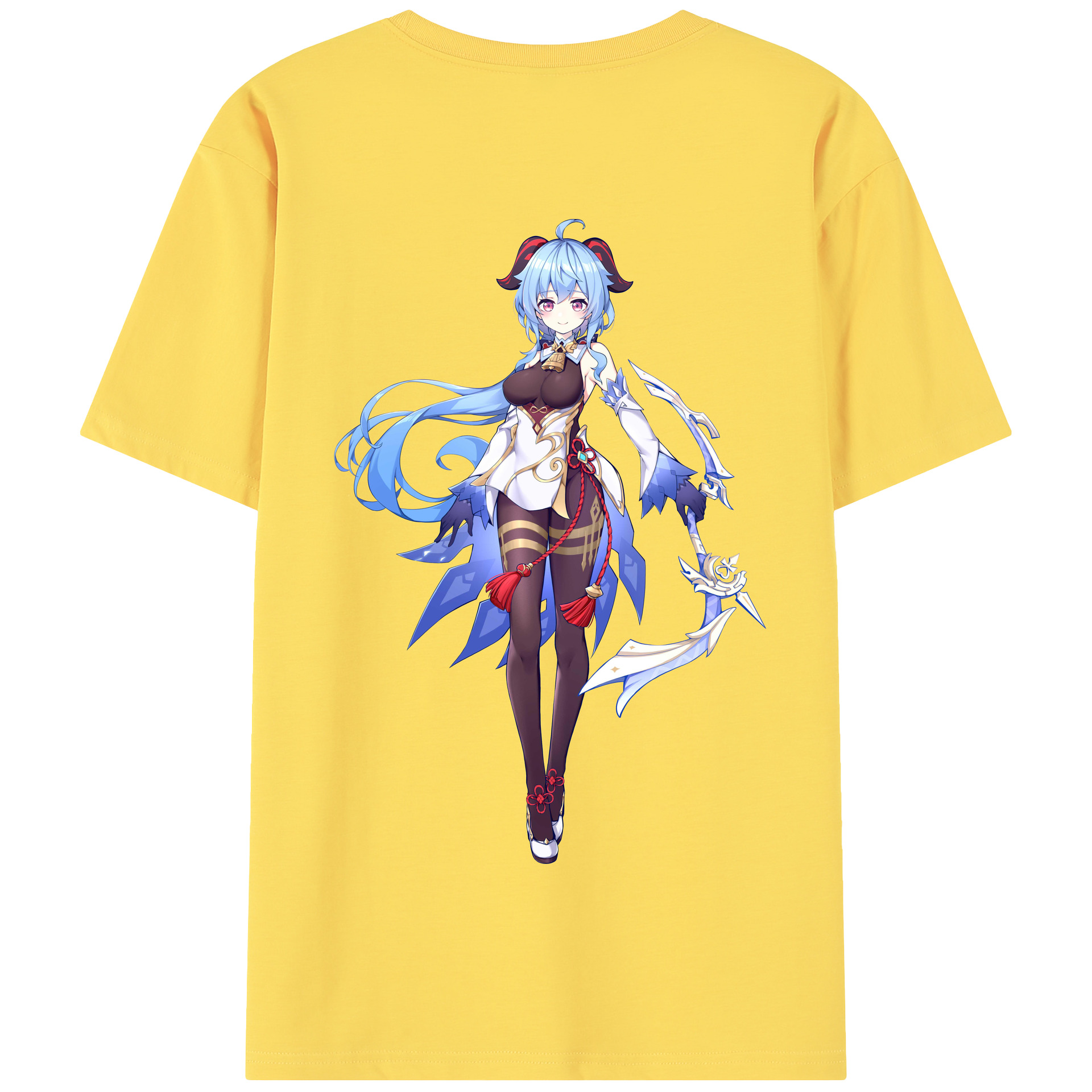 げんし神 甘雨 かんう genshin Ganyu 綿100％半袖Tシャツ（背面プリント）