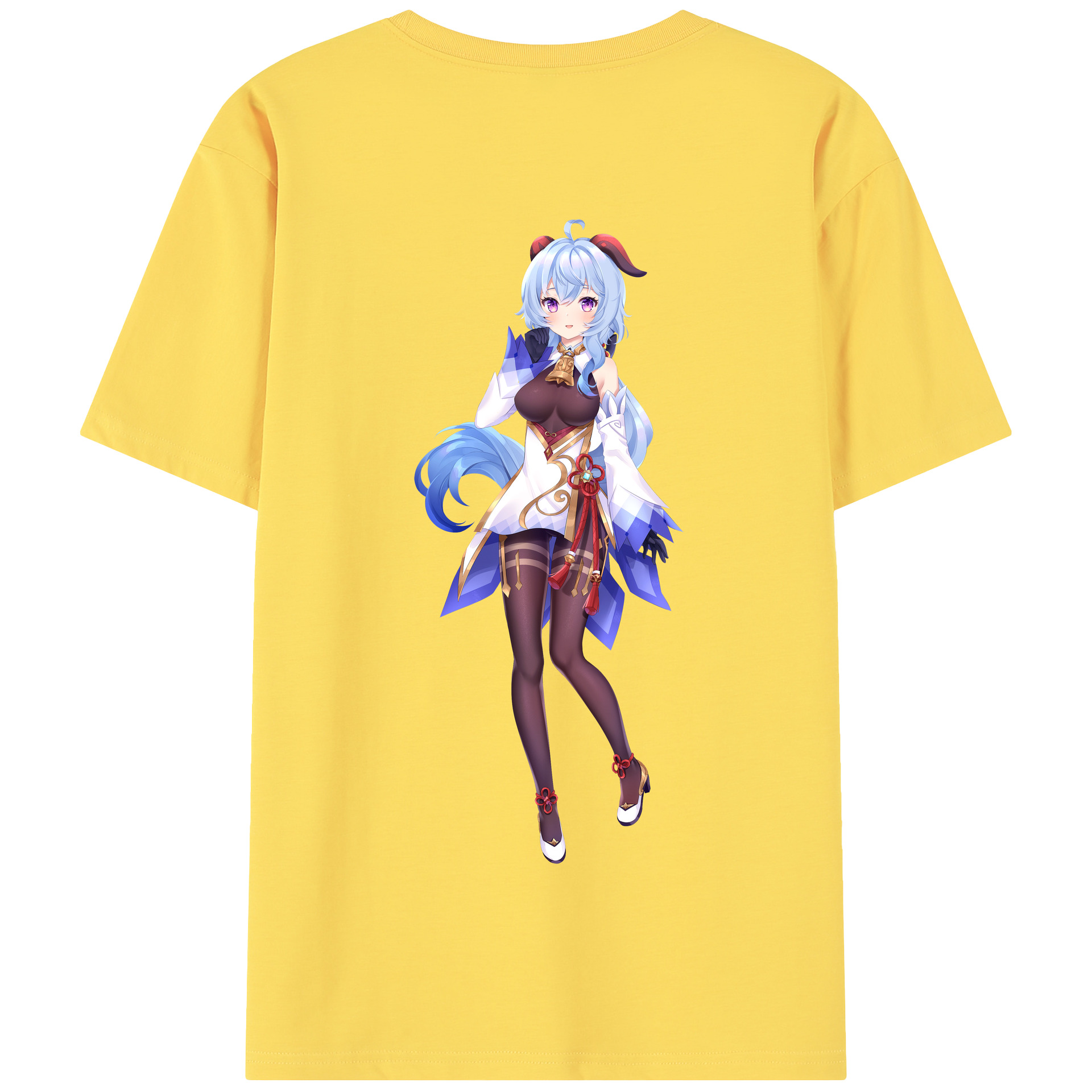 げんし神 甘雨 かんう genshin Ganyu 綿100％半袖Tシャツ（背面プリント）