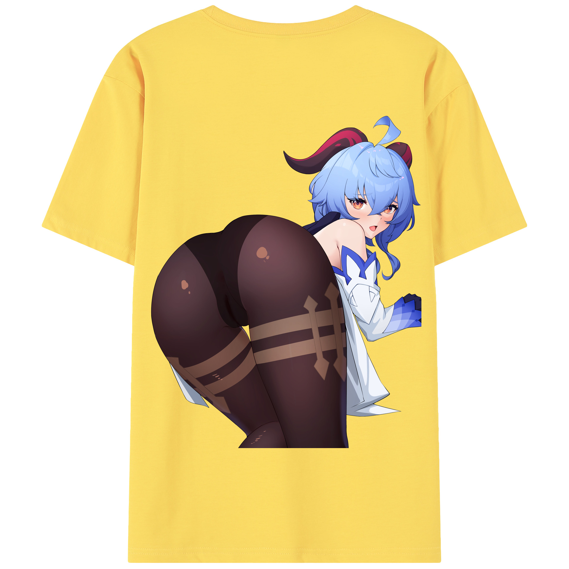 げんし神 甘雨 かんう genshin Ganyu 綿100％半袖Tシャツ（背面プリント）