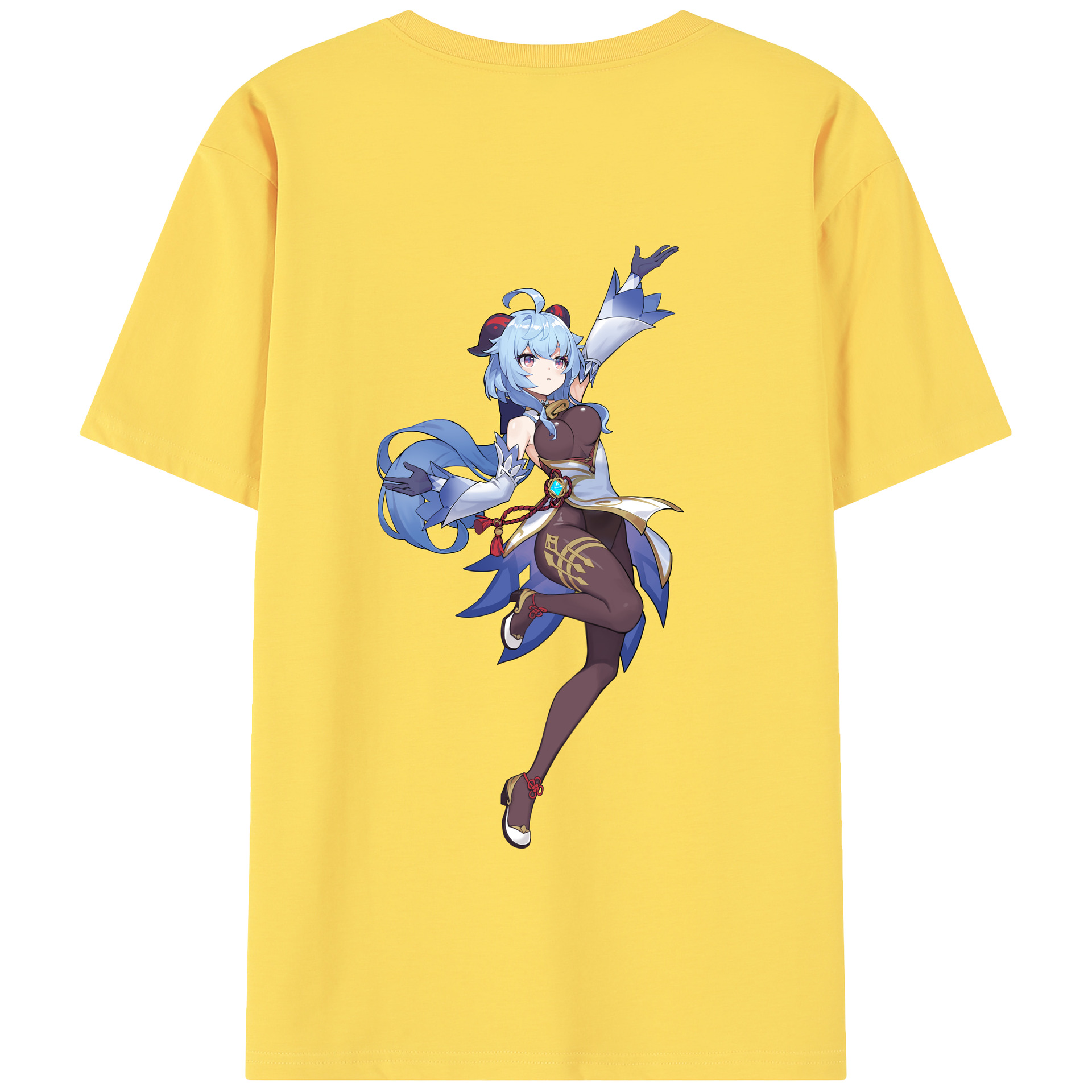 げんし神 甘雨 かんう genshin Ganyu 綿100％半袖Tシャツ（背面プリント）