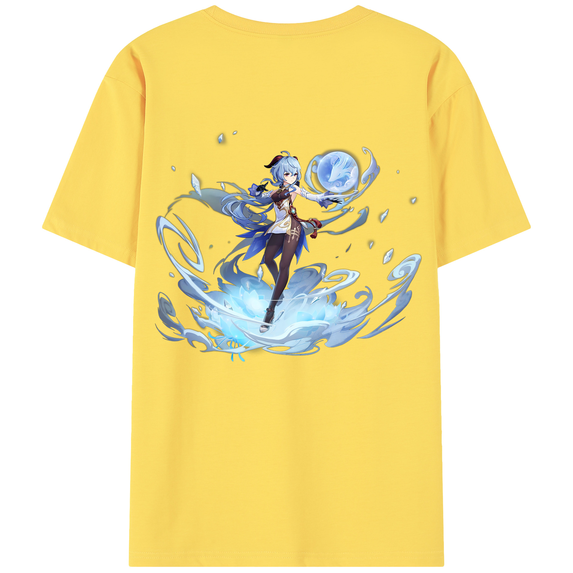 げんし神 甘雨 かんう genshin Ganyu 綿100％半袖Tシャツ（背面プリント）
