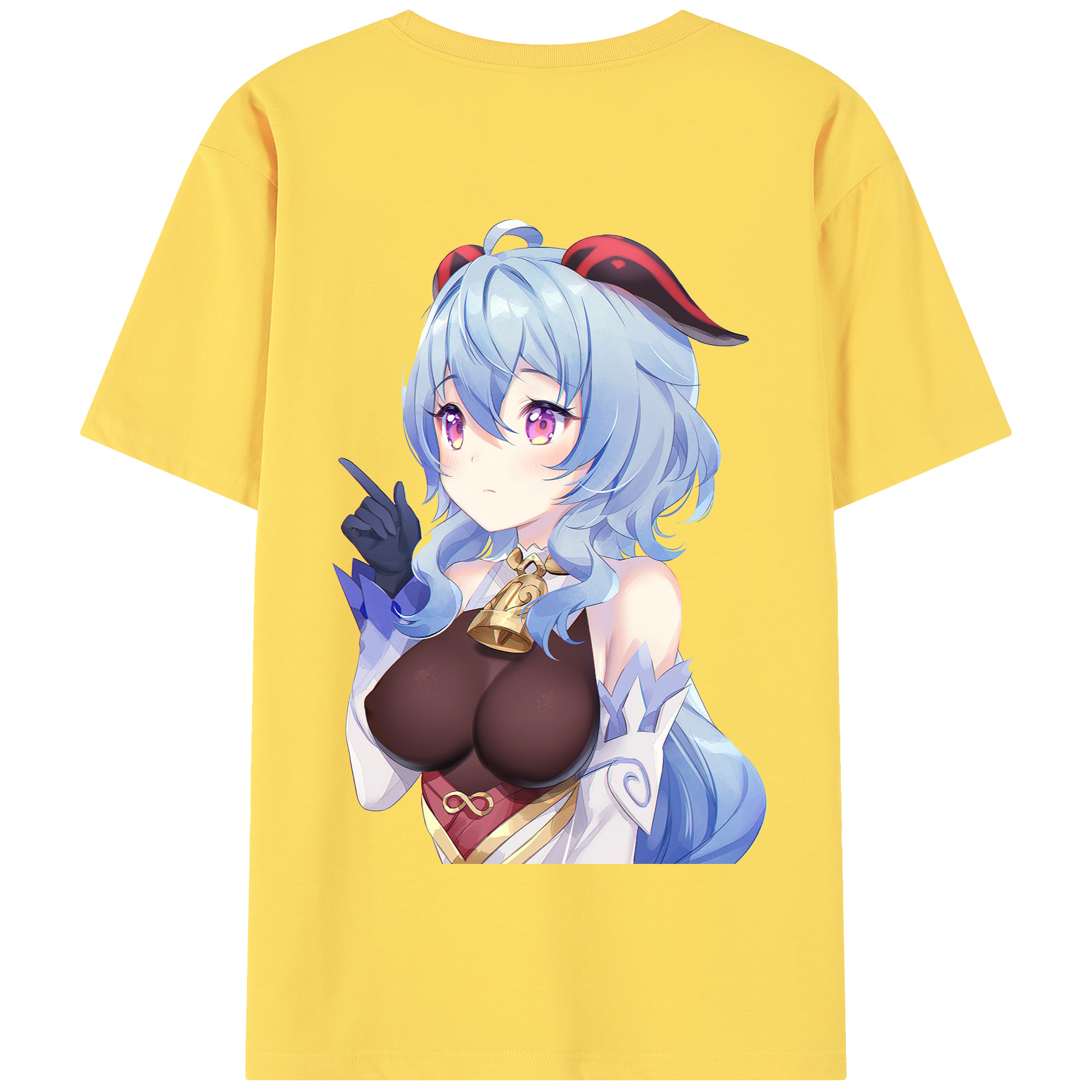 げんし神 甘雨 かんう genshin Ganyu 綿100％半袖Tシャツ（背面プリント）