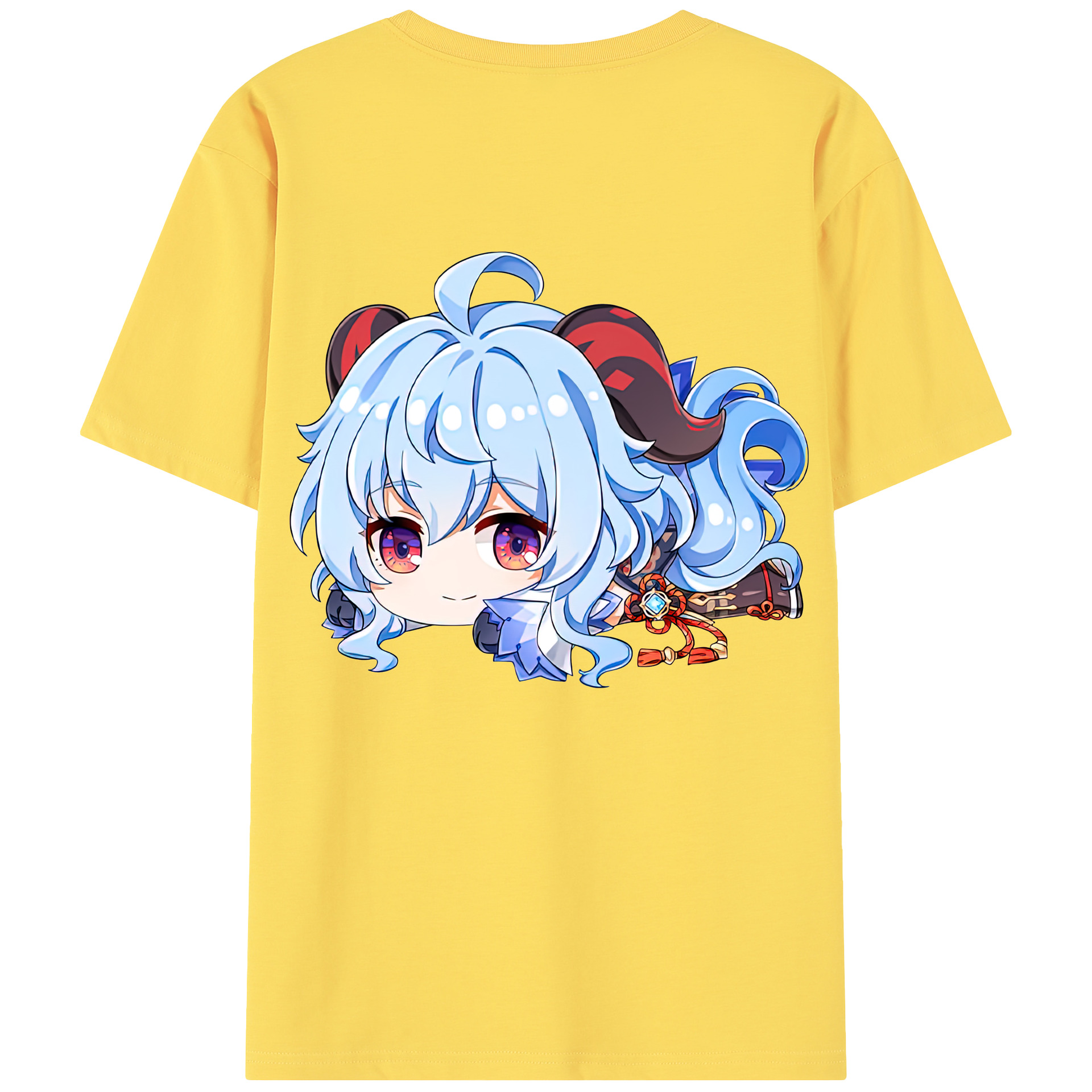 げんし神 甘雨 かんう genshin Ganyu 綿100％半袖Tシャツ（背面プリント）