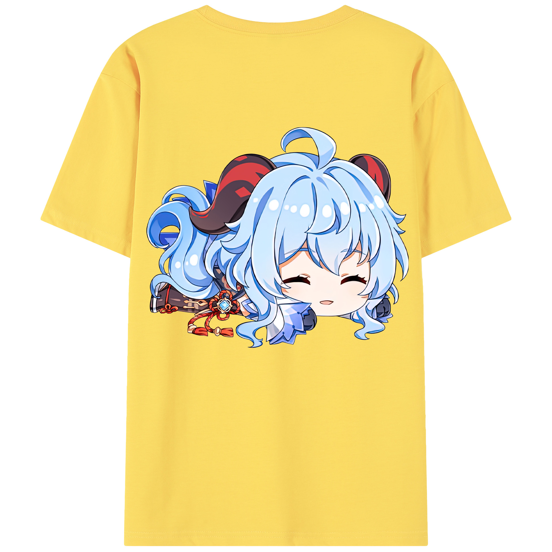 げんし神 甘雨 かんう genshin Ganyu 綿100％半袖Tシャツ（背面プリント）