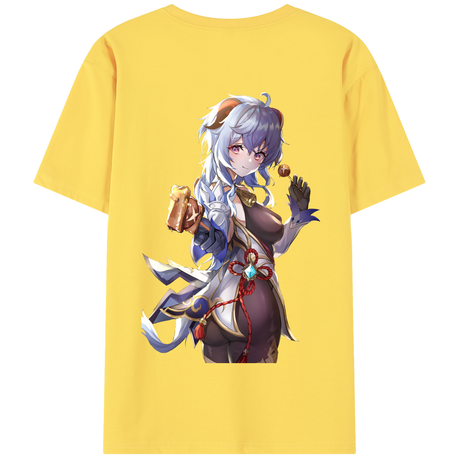 げんし神 甘雨 かんう genshin Ganyu 綿100％半袖Tシャツ（背面プリント）