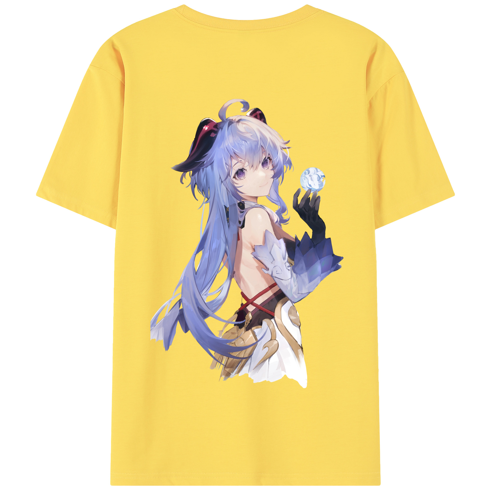 げんし神 甘雨 かんう genshin Ganyu 綿100％半袖Tシャツ（背面プリント）