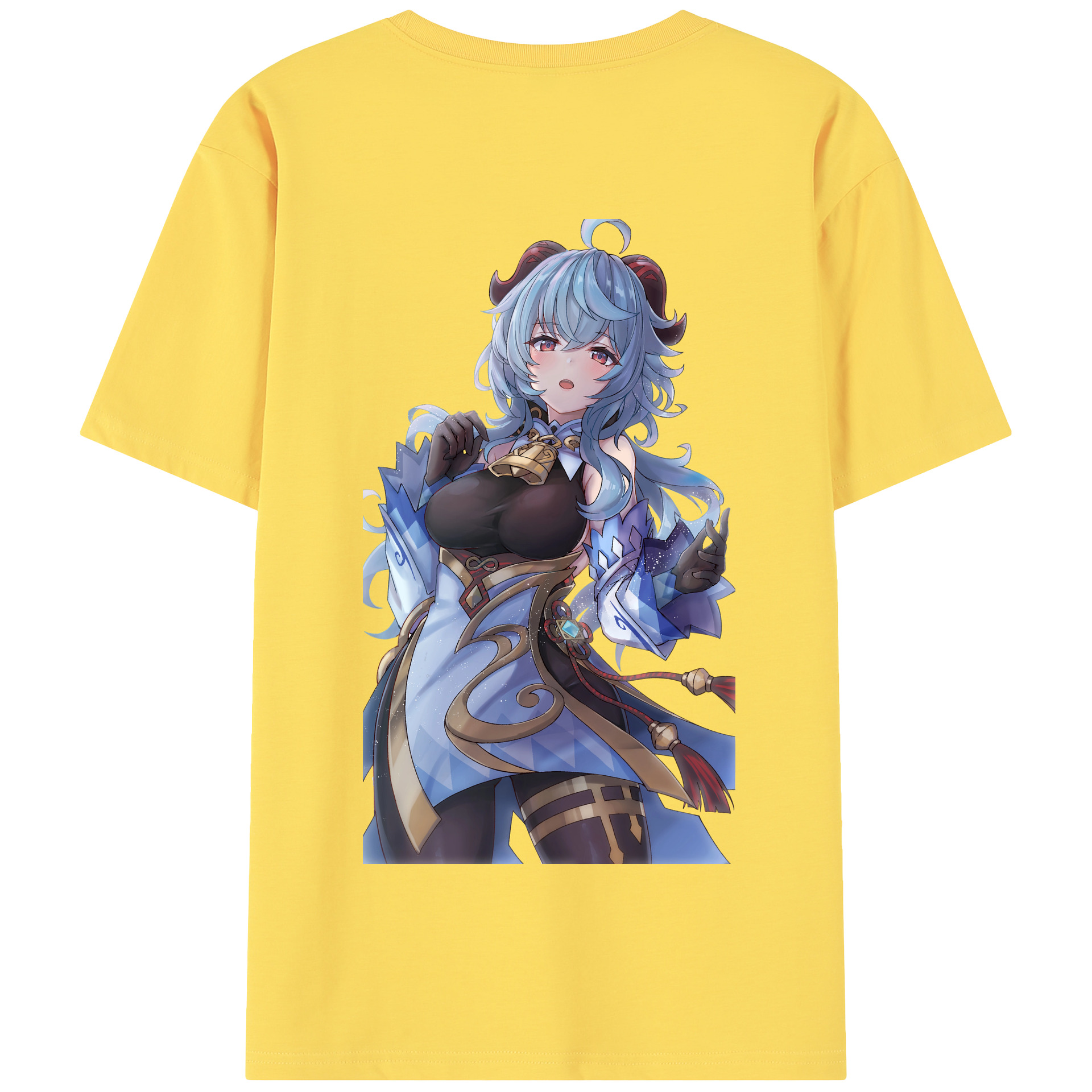 げんし神 甘雨 かんう genshin Ganyu 綿100％半袖Tシャツ（背面プリント）