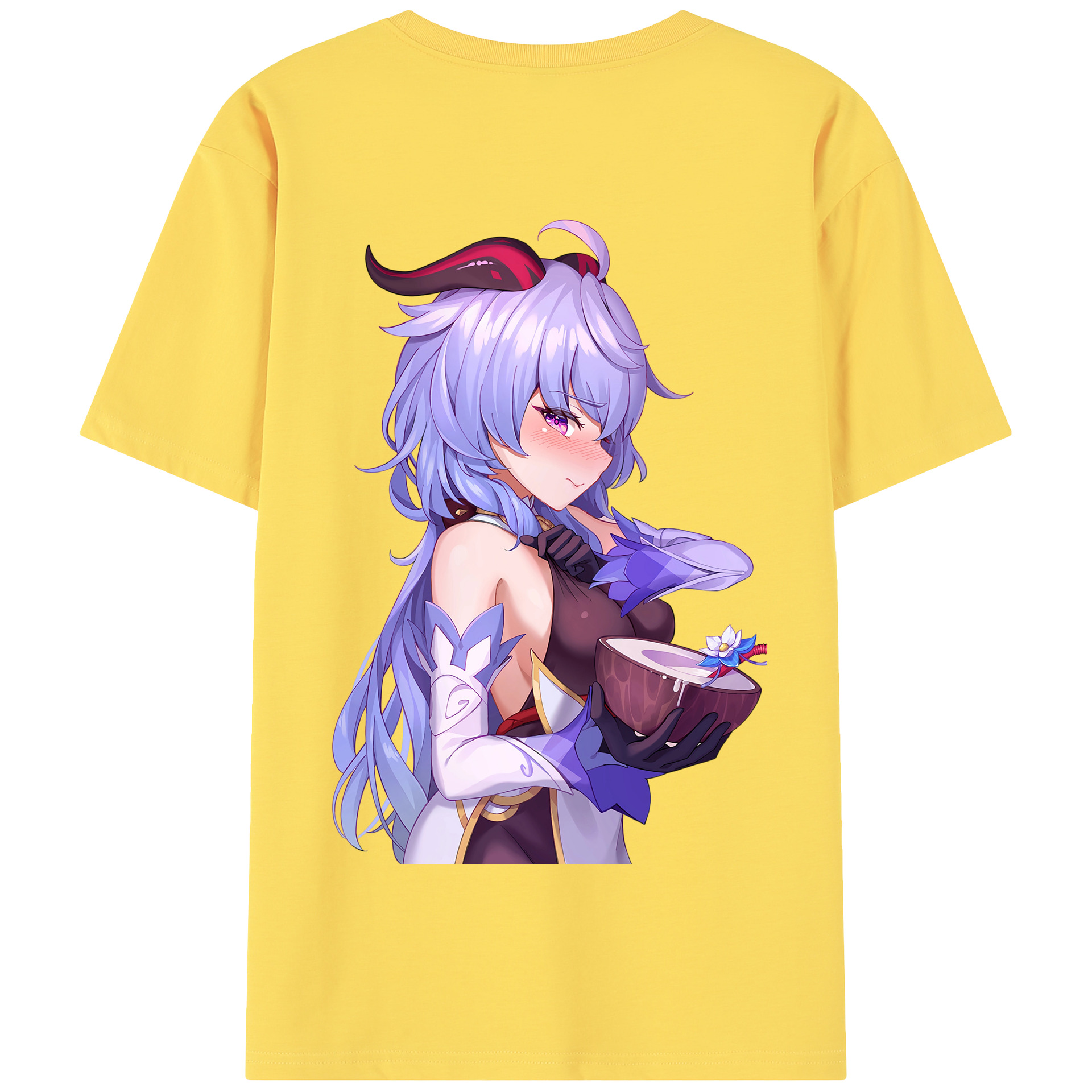 げんし神 甘雨 かんう genshin Ganyu 綿100％半袖Tシャツ（背面プリント）