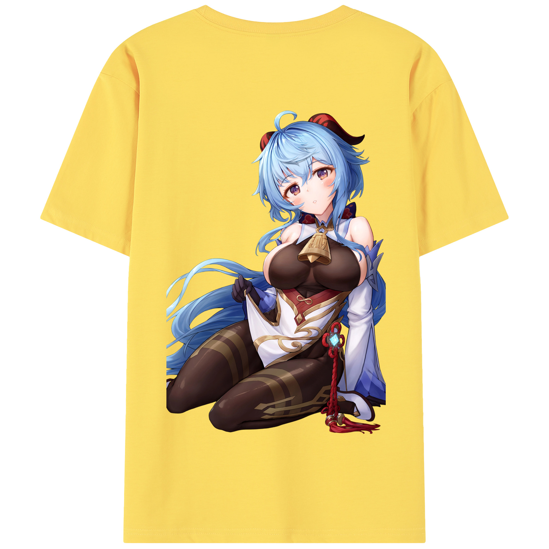 げんし神 甘雨 かんう genshin Ganyu 綿100％半袖Tシャツ（背面プリント）