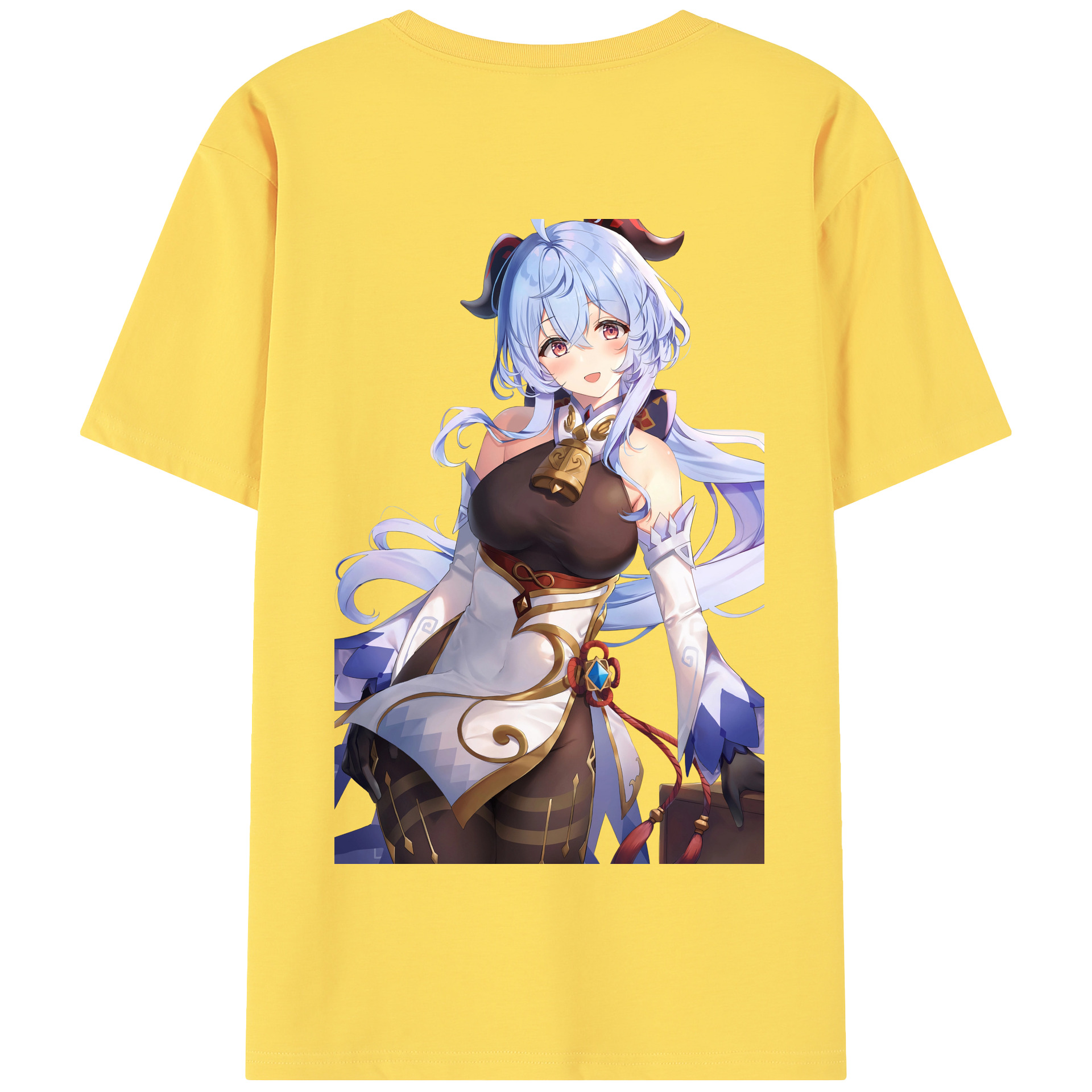 げんし神 甘雨 かんう genshin Ganyu 綿100％半袖Tシャツ（背面プリント）