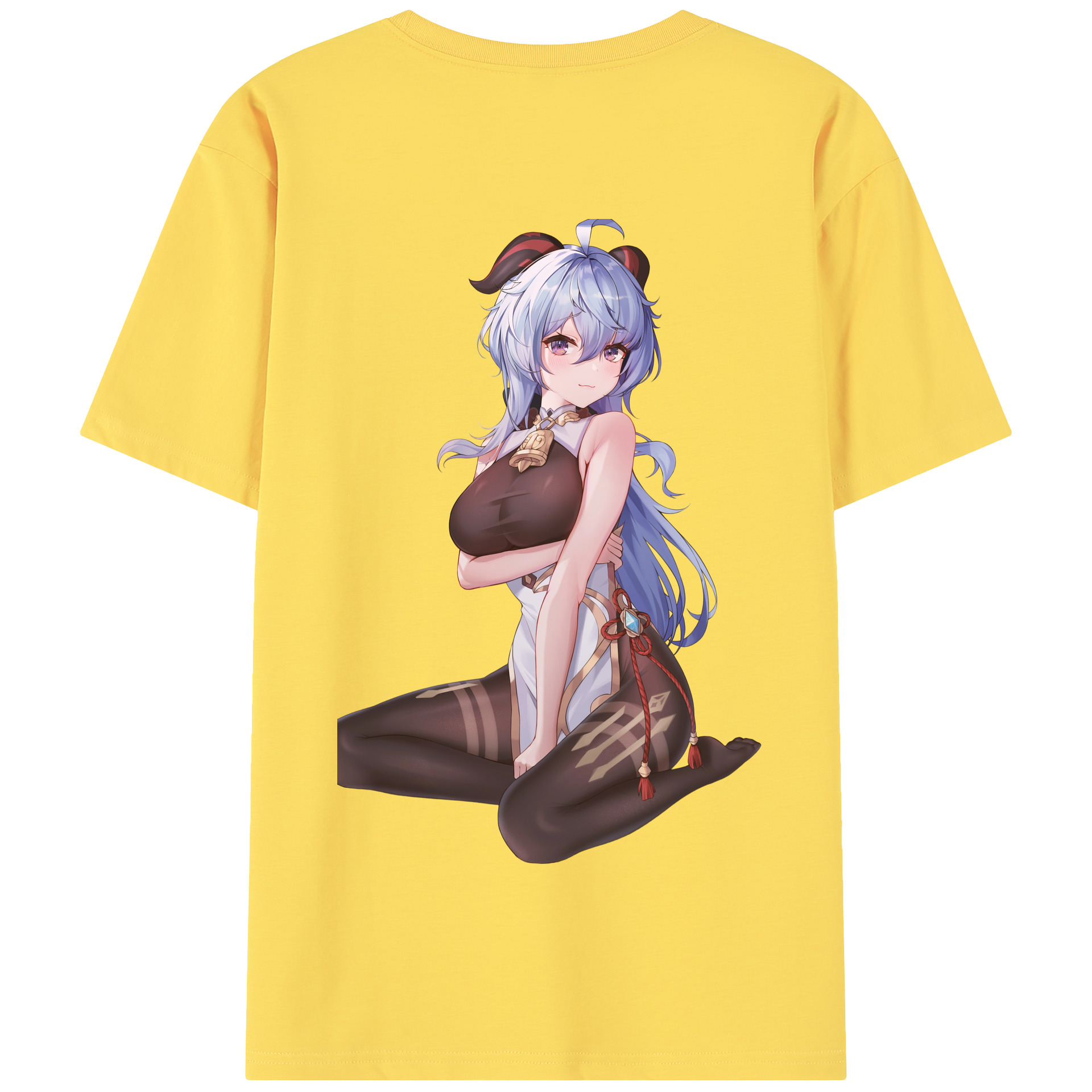げんし神 甘雨 かんう genshin Ganyu 綿100％半袖Tシャツ（背面プリント）