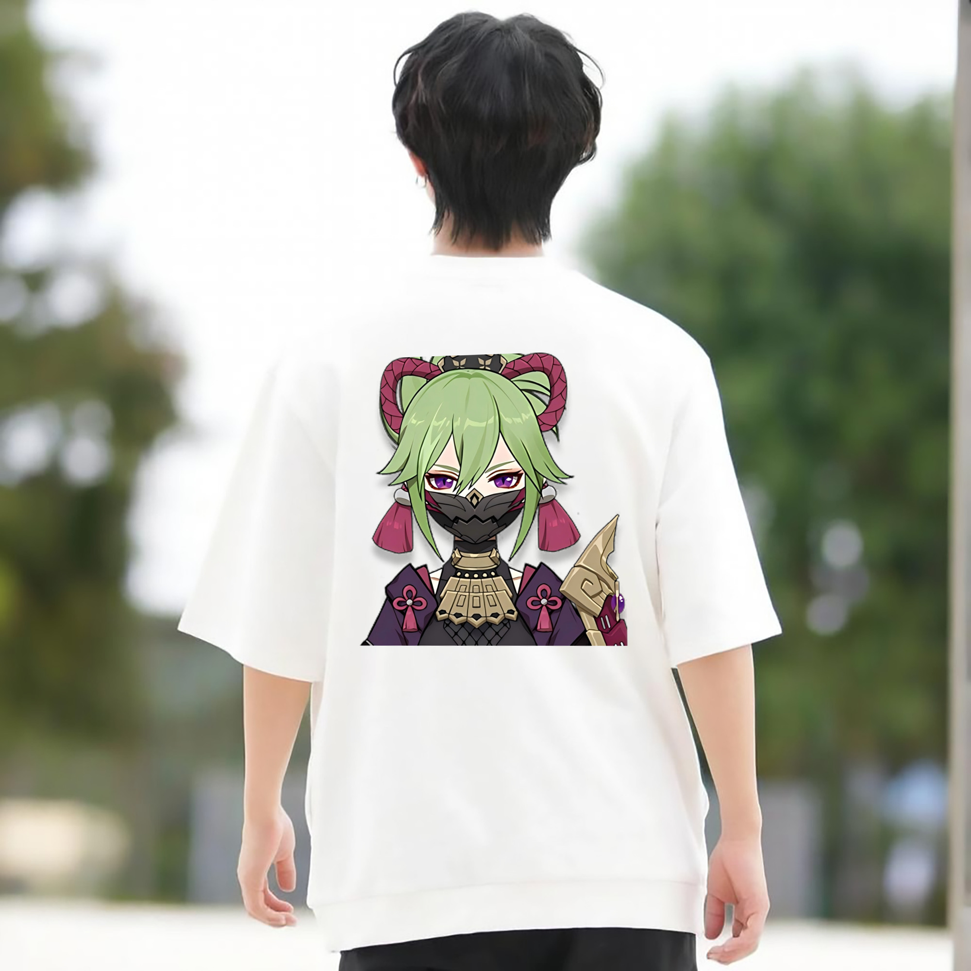 げんし神  久岐忍 くき しのぶ genshin Kuki Shinobu 綿100％半袖Tシャツ（背面プリント）