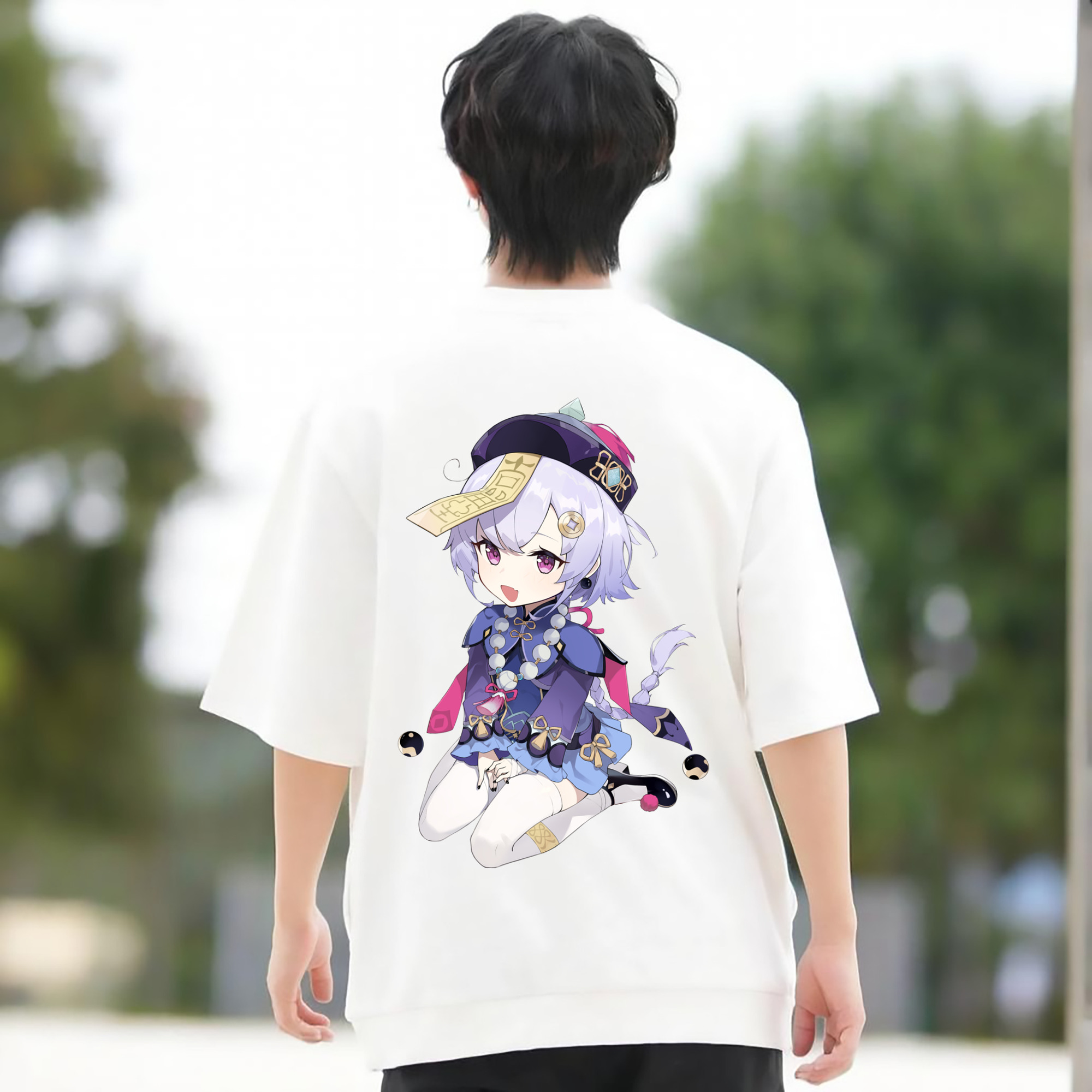 げんし神 七七 なな  genshin Nana 綿100％半袖Tシャツ（背面プリント）
