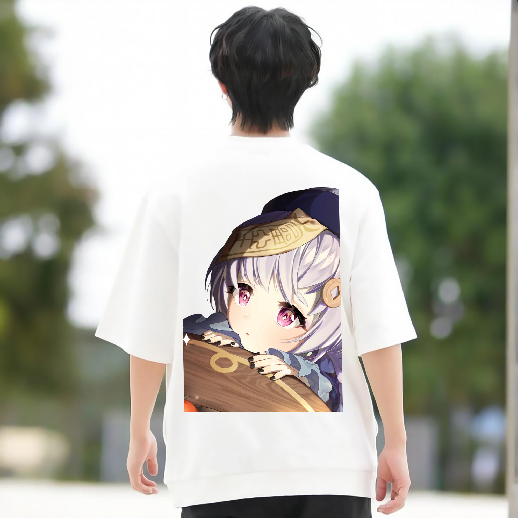 げんし神 七七 なな  genshin Nana 綿100％半袖Tシャツ（背面プリント）