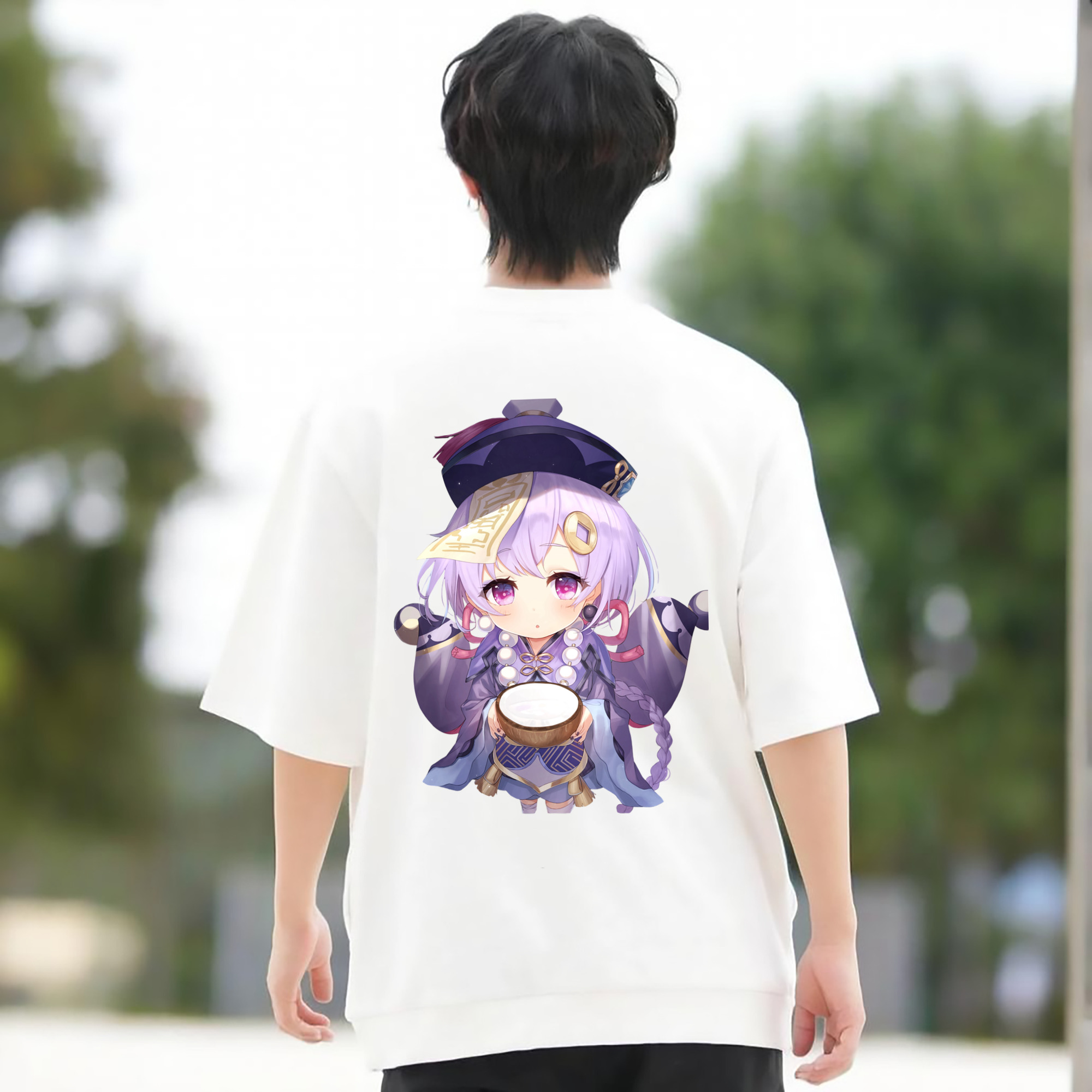 げんし神 七七 なな  genshin Nana 綿100％半袖Tシャツ（背面プリント）