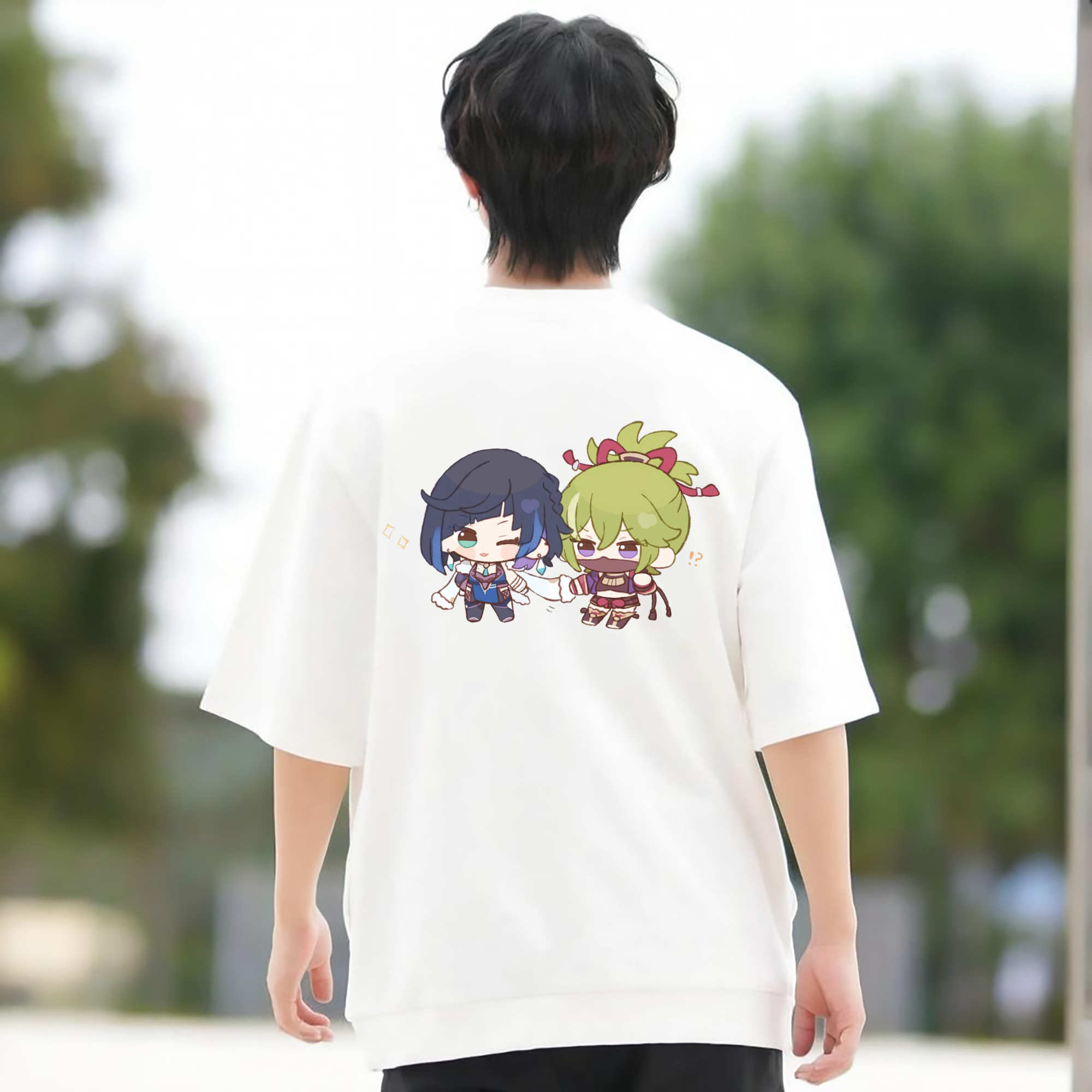 げんし神  久岐忍 くき しのぶ genshin Kuki Shinobu 綿100％半袖Tシャツ（背面プリント）