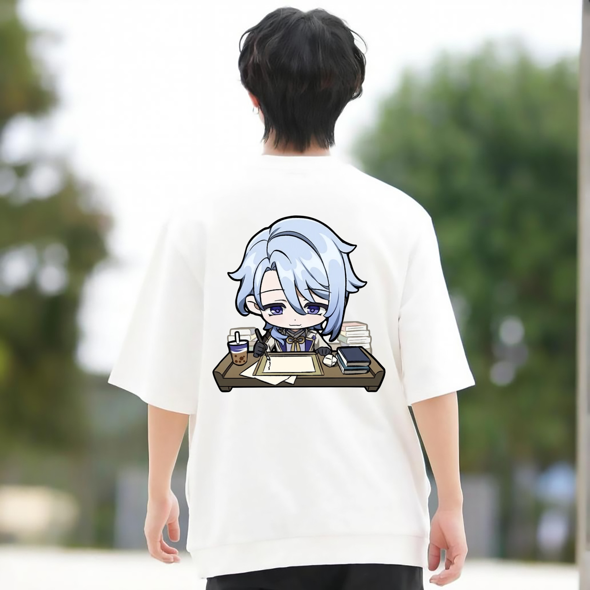 げんし神 神里綾人 かみさとあやと genshin Kamisato Ayato 綿100％半袖Tシャツ（背面プリント）